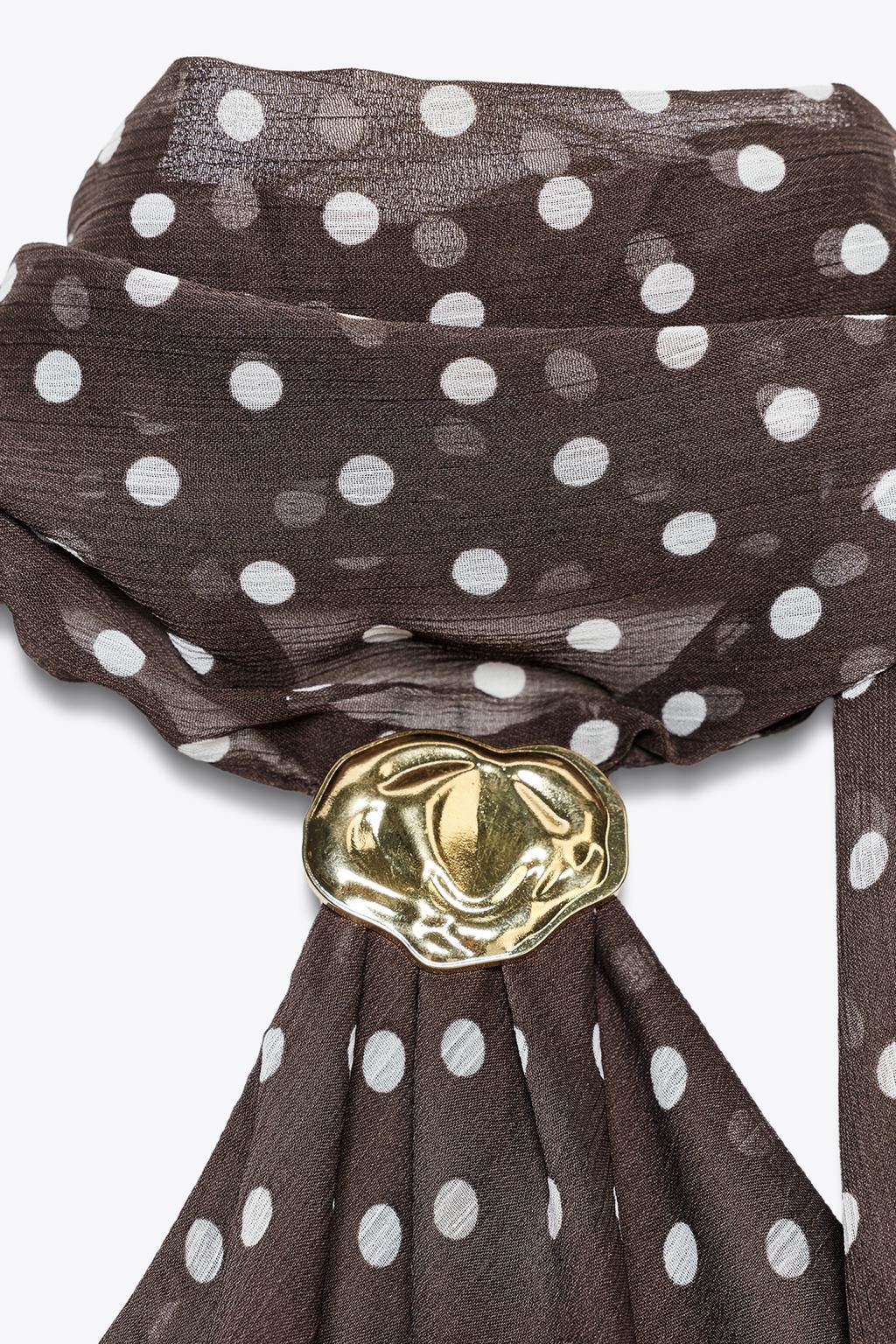 HALTER TOP WITH HARDWARE AND POLKA DOTS - Zara фото 9