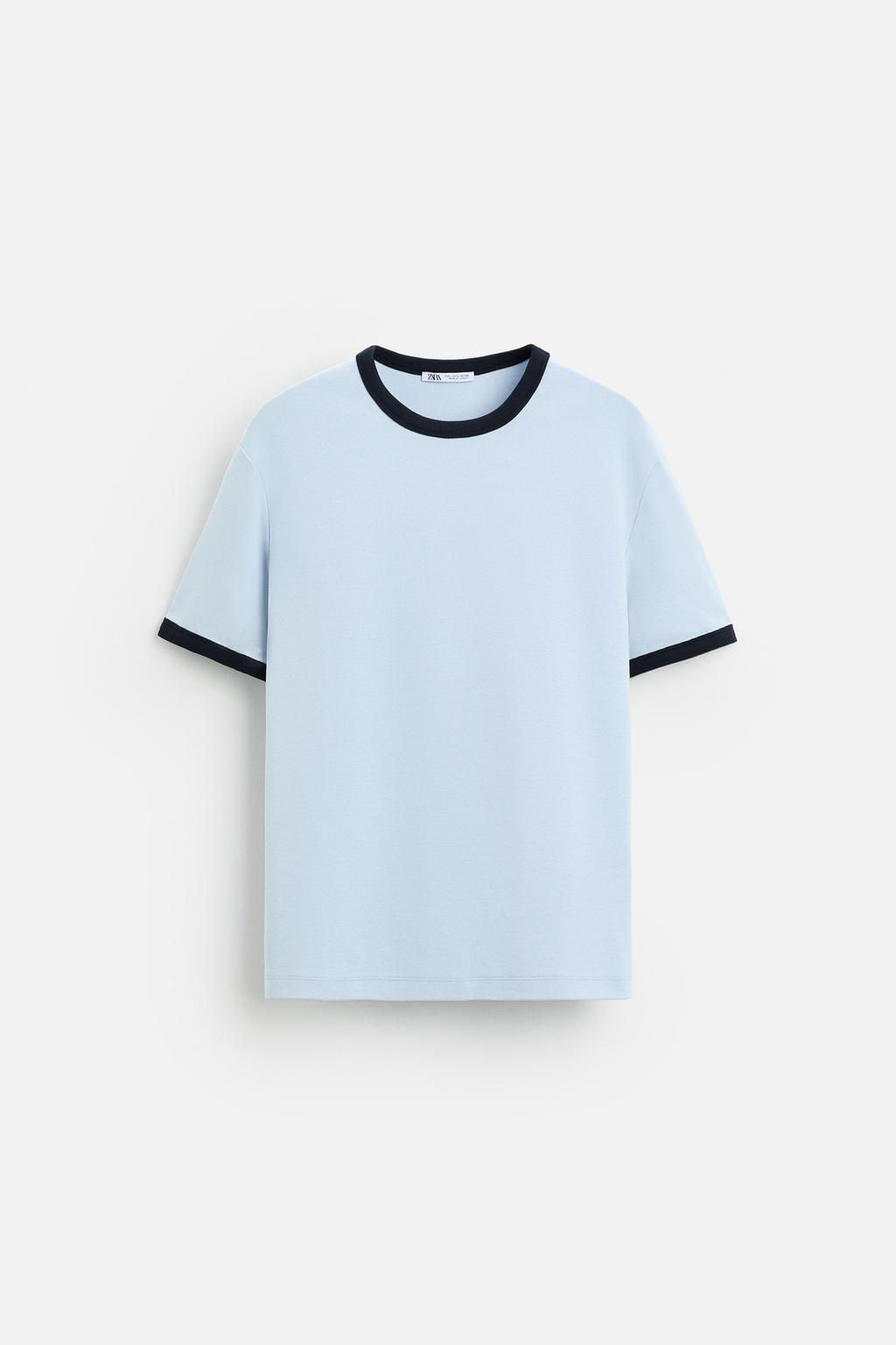 BASIC CONTRAST RIB T-SHIRT - Zara фото 30