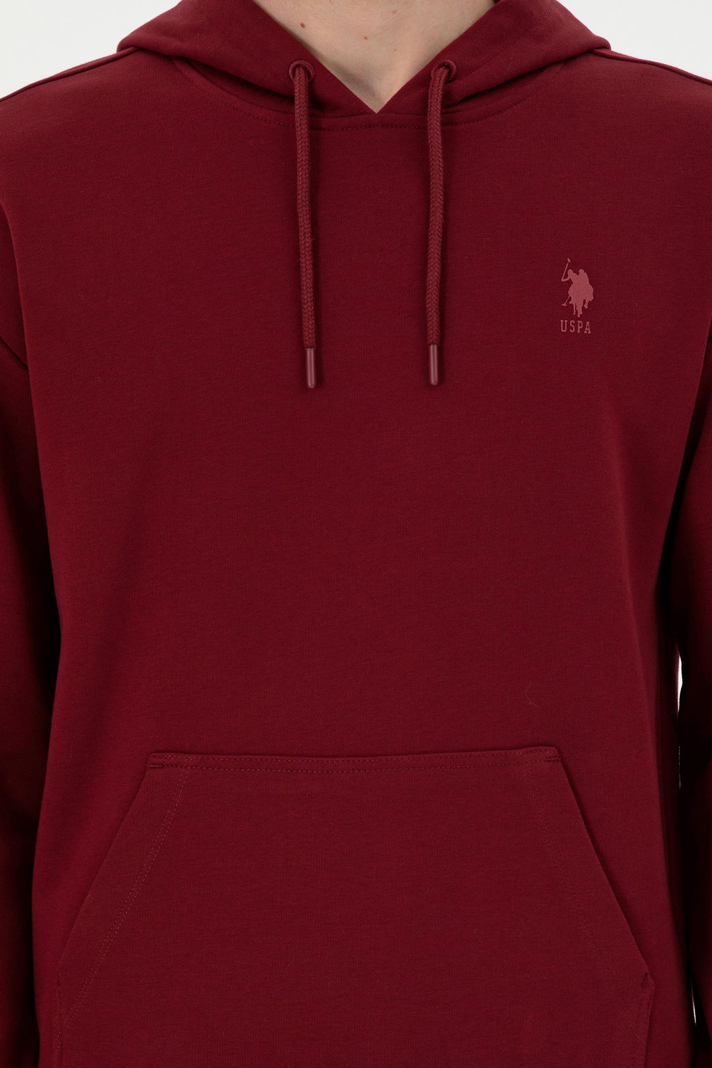 Мужской бордово-красный базовый свитшот - U.s. polo assn фото 6