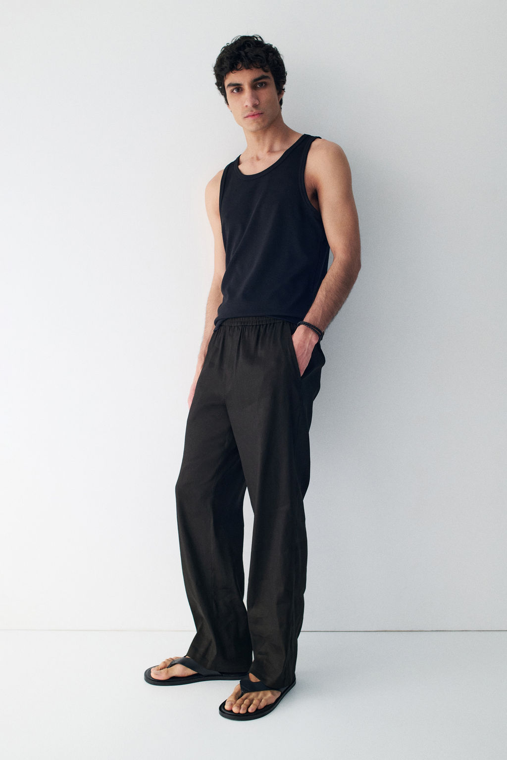 Pantal?n en mezcla de lino Easy Care Loose Fit - H&m фото 5