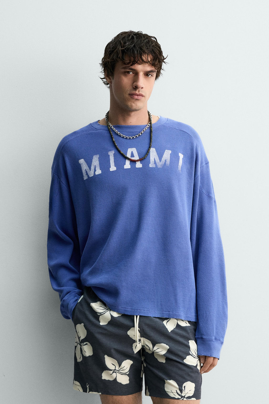 CAMISETA ESTRUCTURA WAFFLE MIAMI / Azul