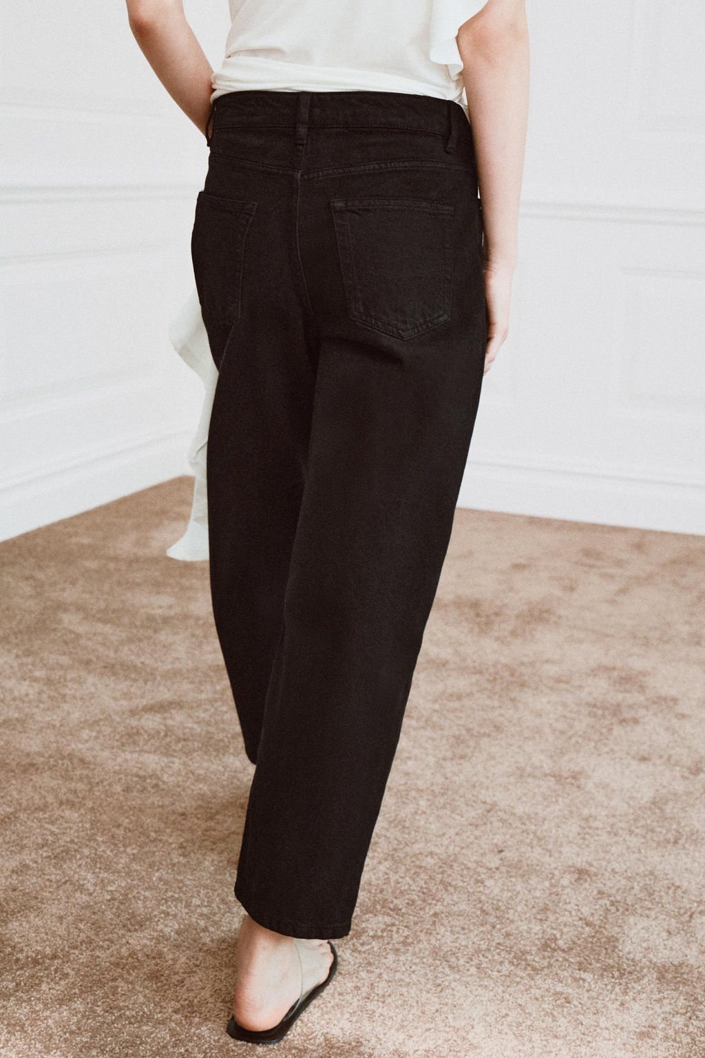 JEANS ZW COLLECTION TAPERED TIRO MEDIO / Negro - Zara фото 3
