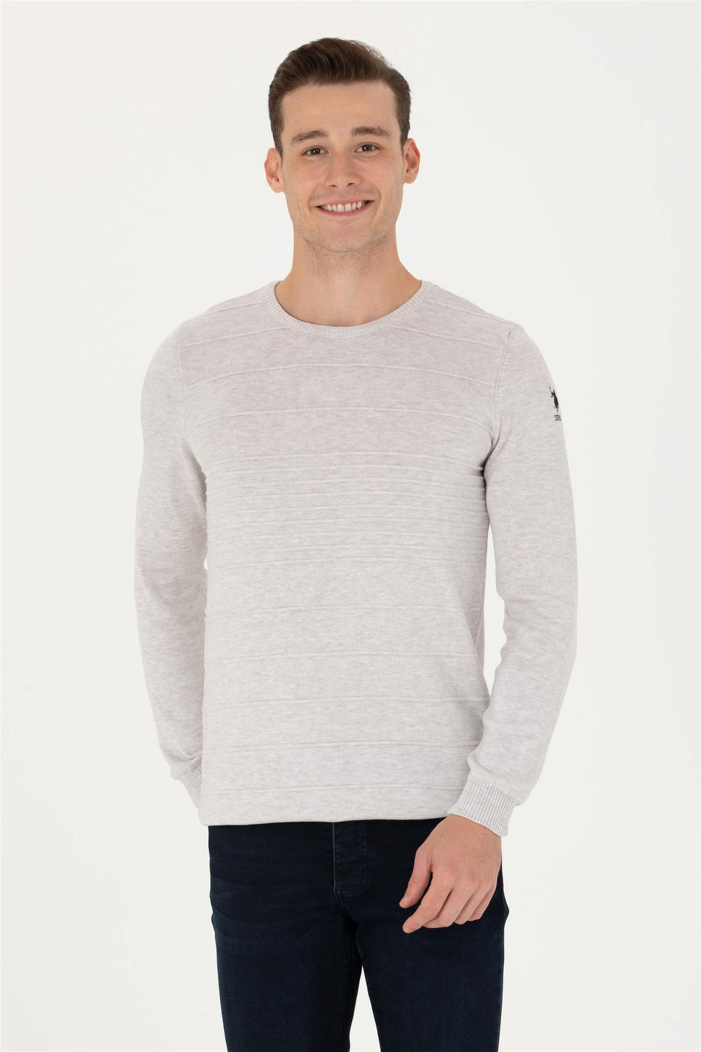 U. S. Polo Assn / Мужской свитер из каменного меланжа - U.s. polo assn фото 8