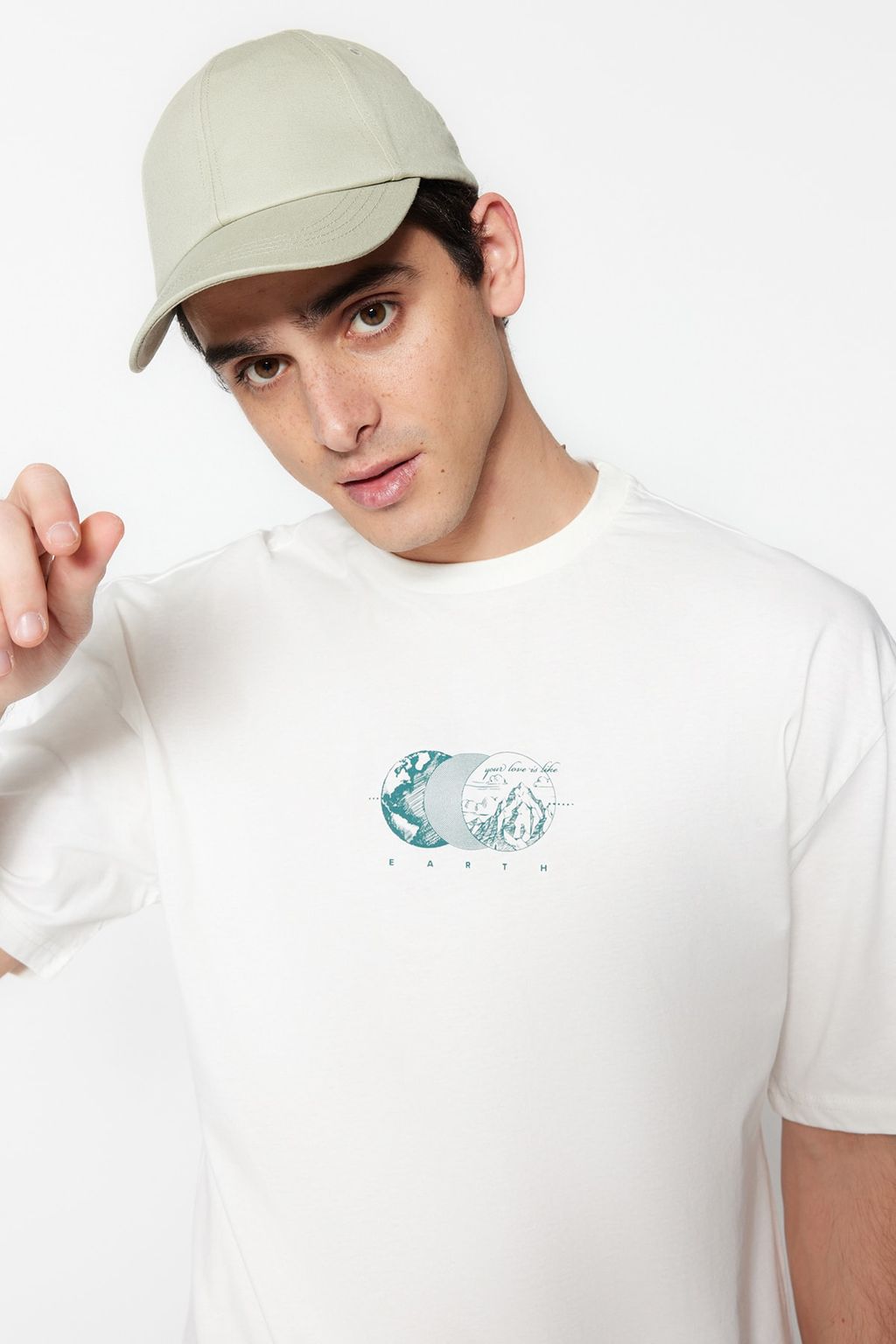 TRENDYOL MAN Siyah Oversize/Genis Kesim Bask?l? %100 Pamuklu T-Shirt TMNSS23TS00261 - Trendyolmilla фото 7