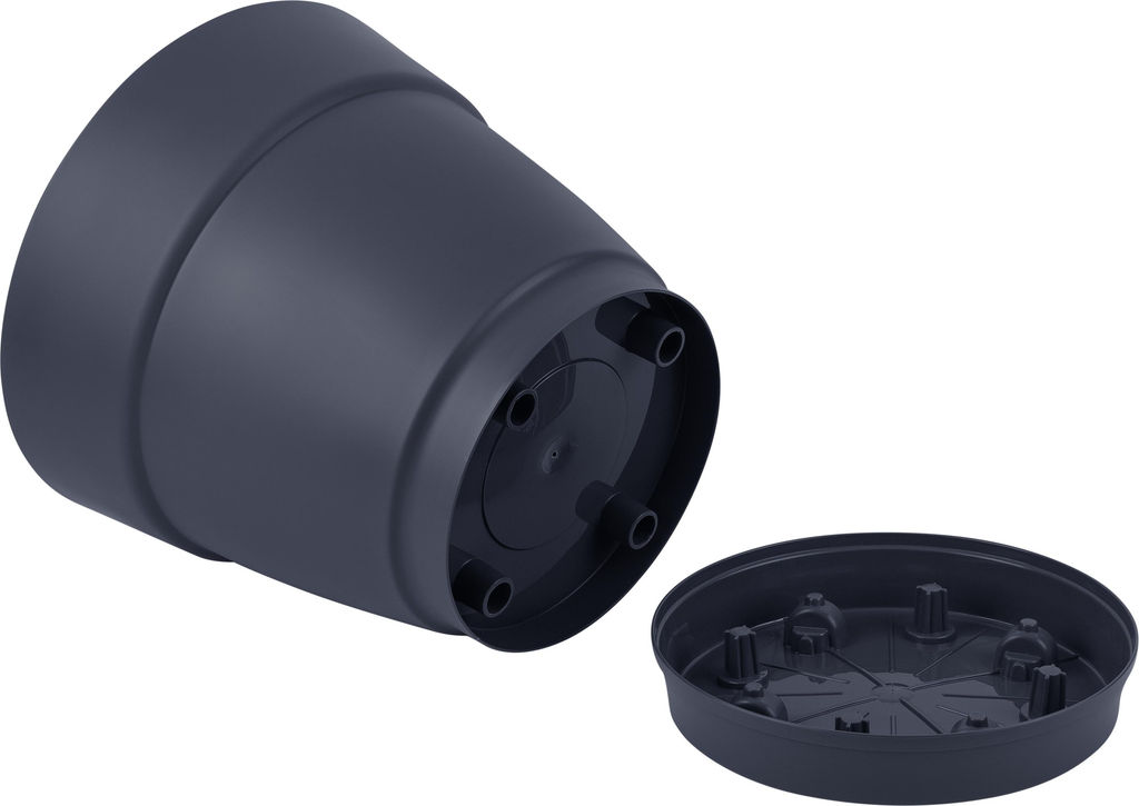 Горшок для цветов InGreen Villa de Fiori,фикс.под.26л,D380мм,на колес.,улканический серыйIG660510026 - Пластик репаблик фото 2