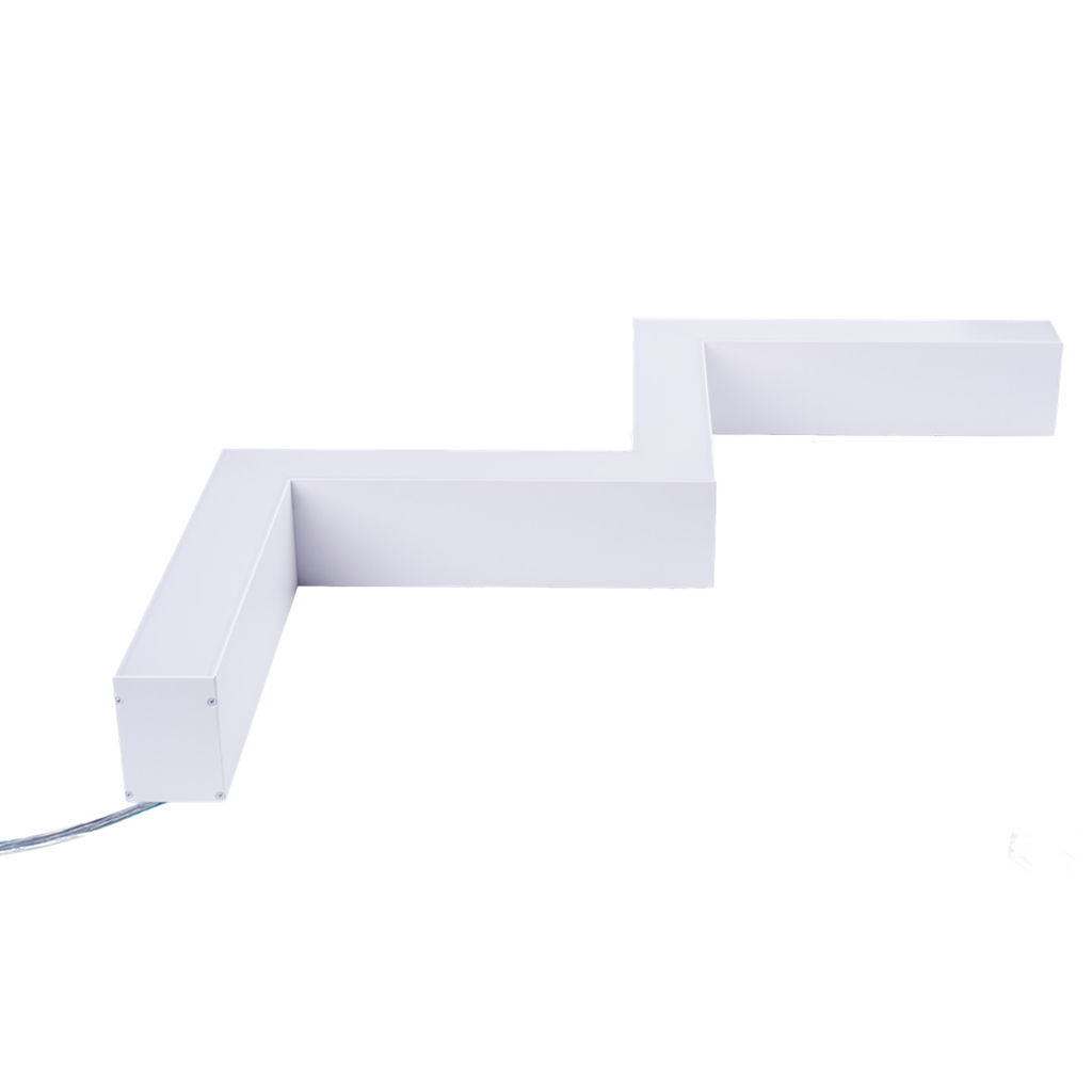 ULO-K19A 40W/4000K/Z40-160 IP40 WHITE Светильник линейный светодиодный подвесной. Зигзагообразный, профиль 50х70мм. Белый свет (4000K). 4000Лм. Алюминий. Цвет белый. TM Uniel