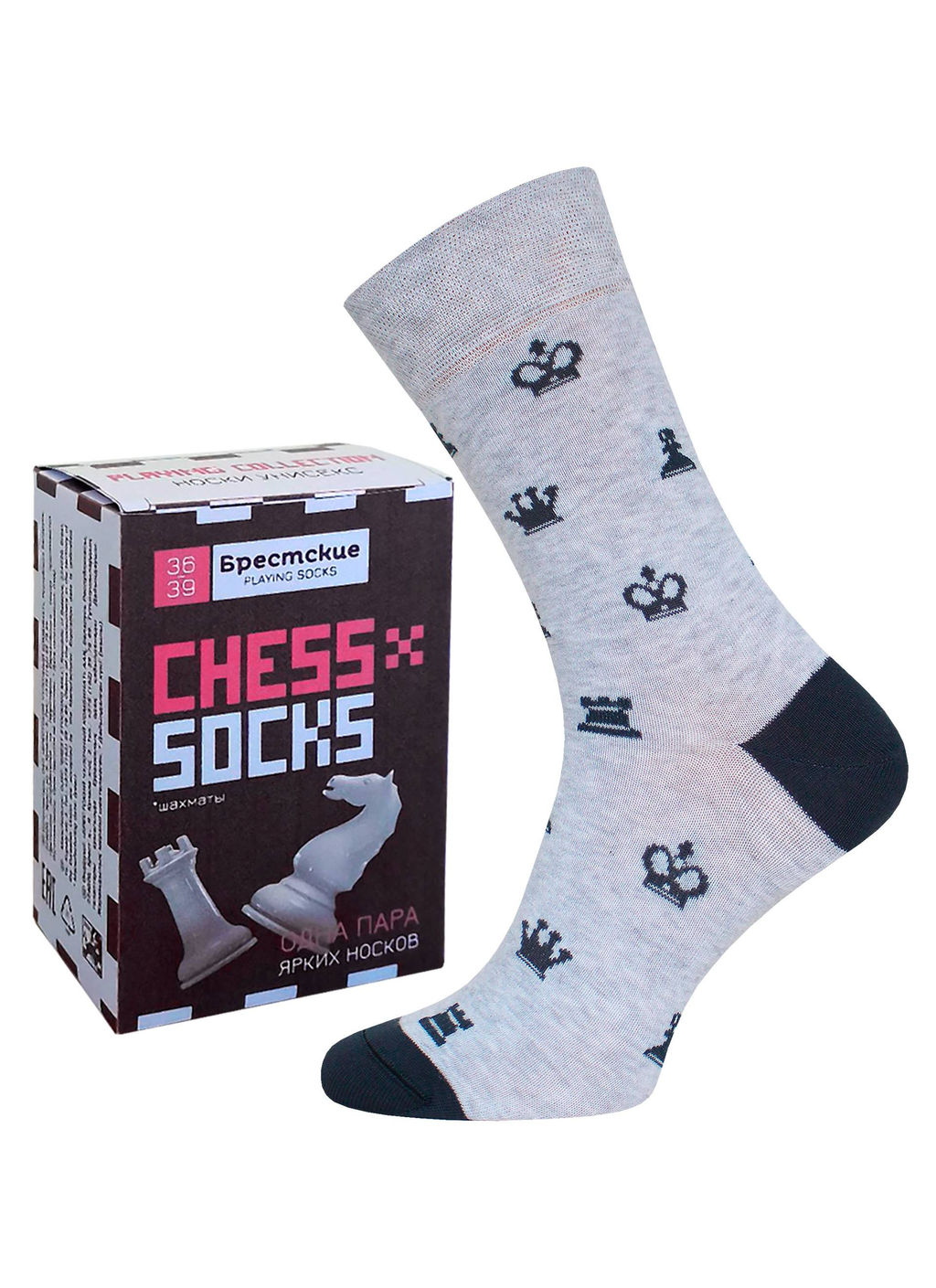 Цена за 2 пары БРЕСТСКИЕ НОСКИ 4200К CHESS (средней длины) СВ.СЕРЫЙ МЕЛАНЖ