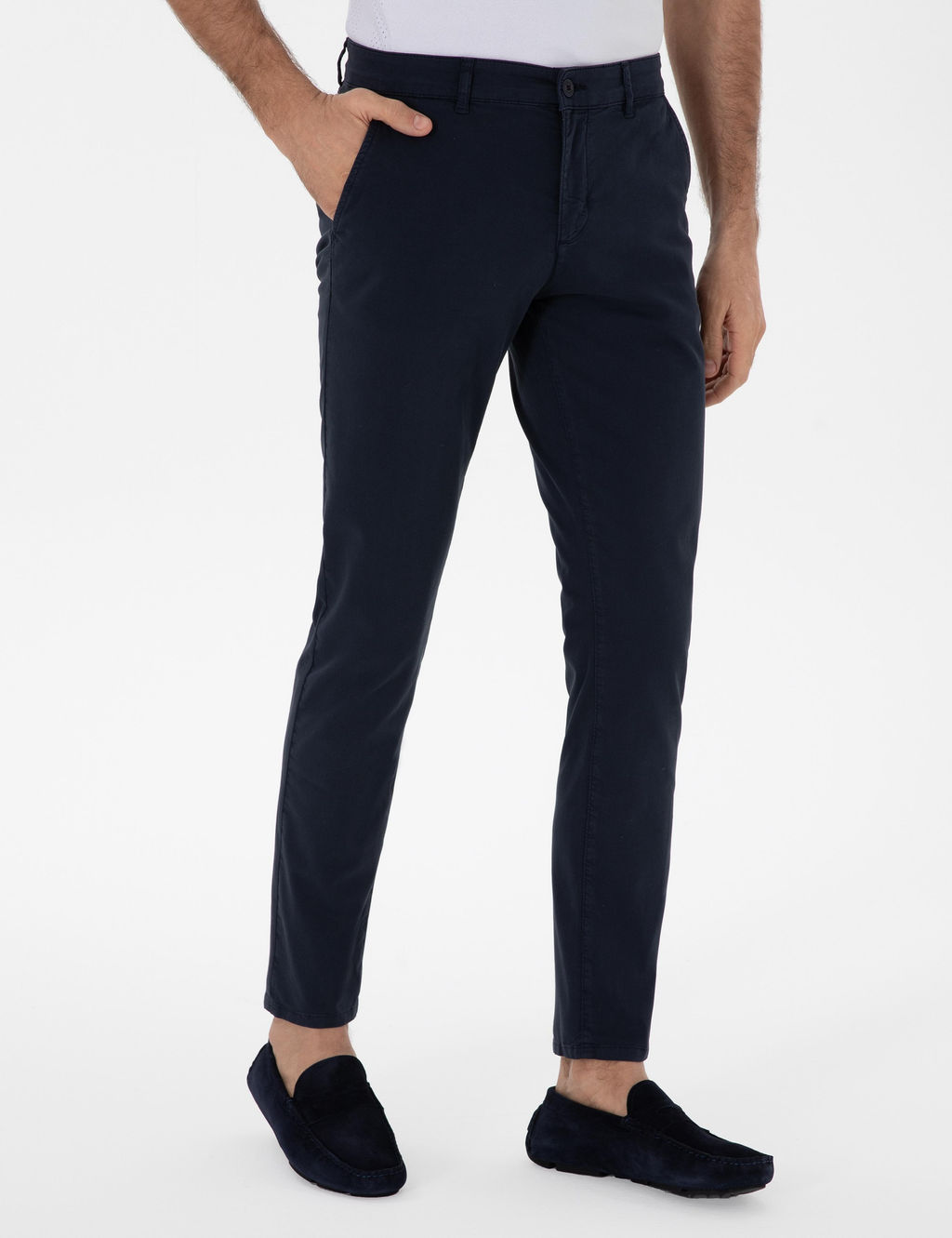 Lacivert Slim Fit Pamuk Kar___ml_ Kanvas Pantolon - Cacharel фото 2