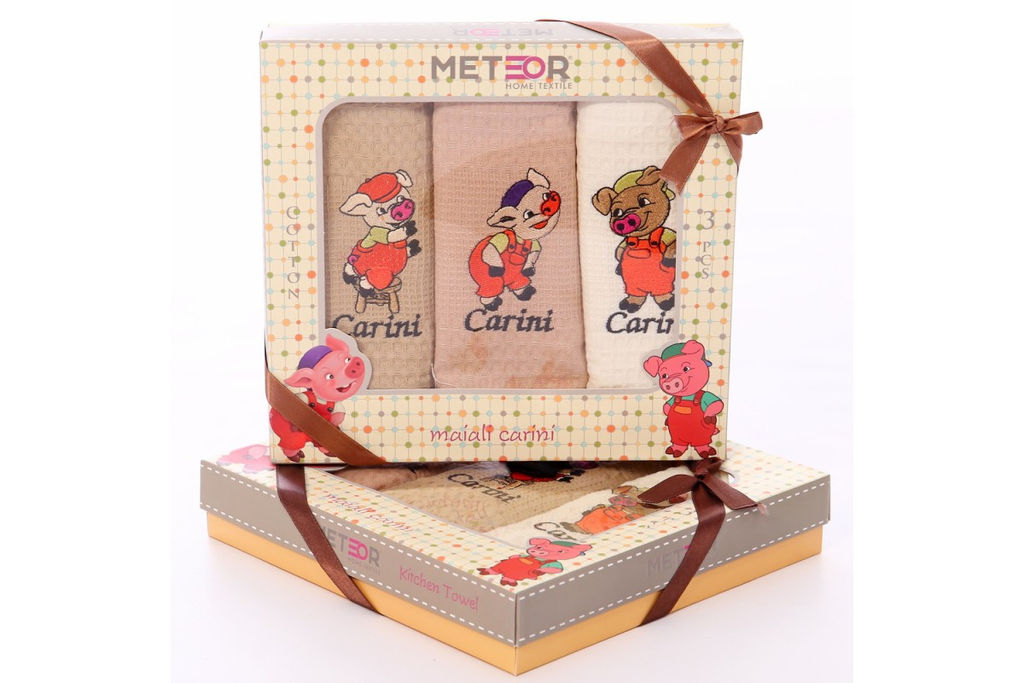 Набор Сал. METEOR вафель. в короб. 40х60 (3 шт.) MAIALI CARINI-10000