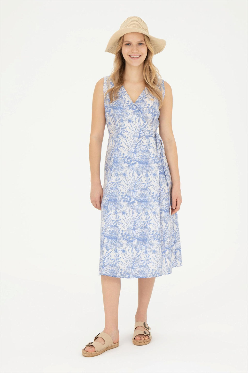 Женское синее тканое платье - U.s. polo assn фото 4