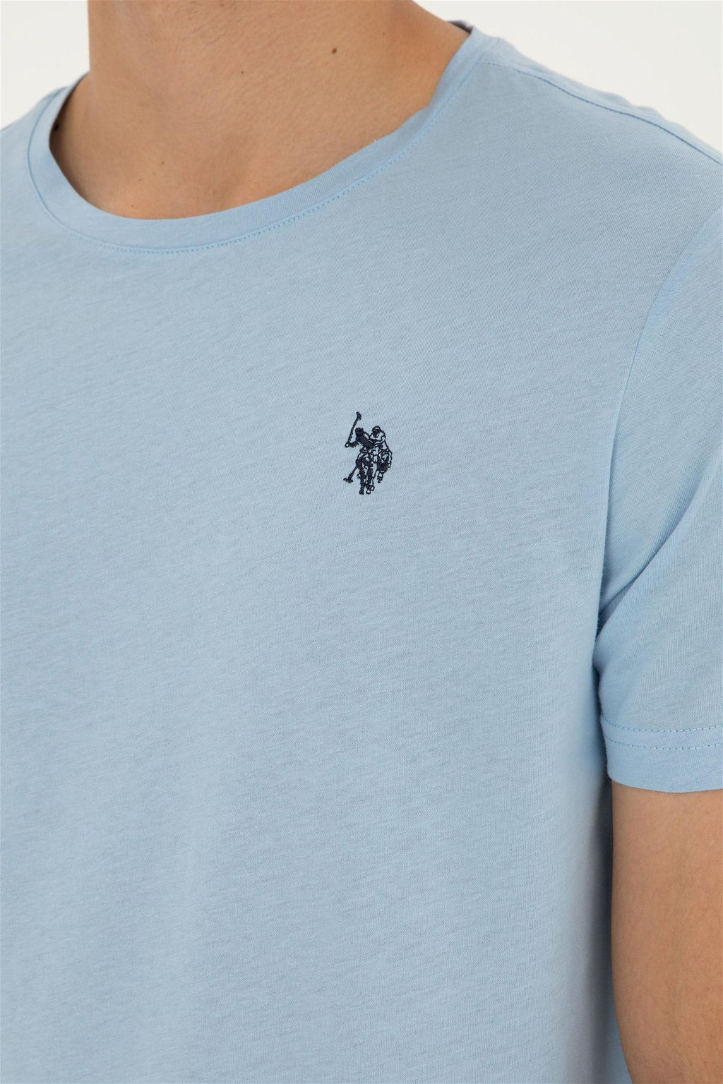 Мужская голубая базовая футболка Неожиданная скидка в корзине - U.s. polo assn фото 7