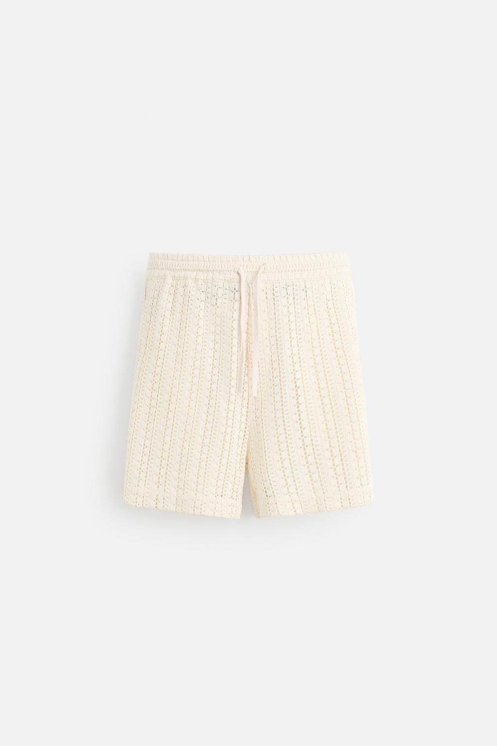 TEXTURED CROCHET BERMUDA SHORTS - Zara фото 16