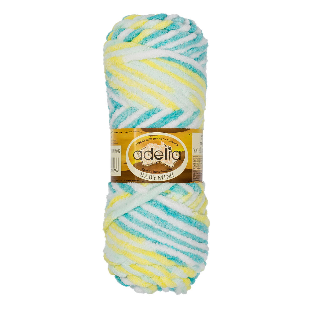 Пряжа ADELIA BABY MIMI 100% полиэстер 5 шт. х 100 г 80 м 4 м
