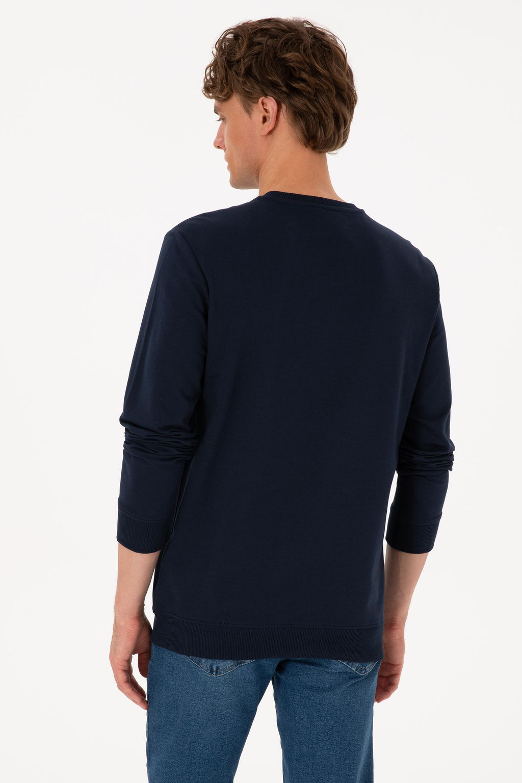 Erkek Bisiklet Yaka Regular Fit Lacivert Sweatshirt - U.s. polo assn фото 5