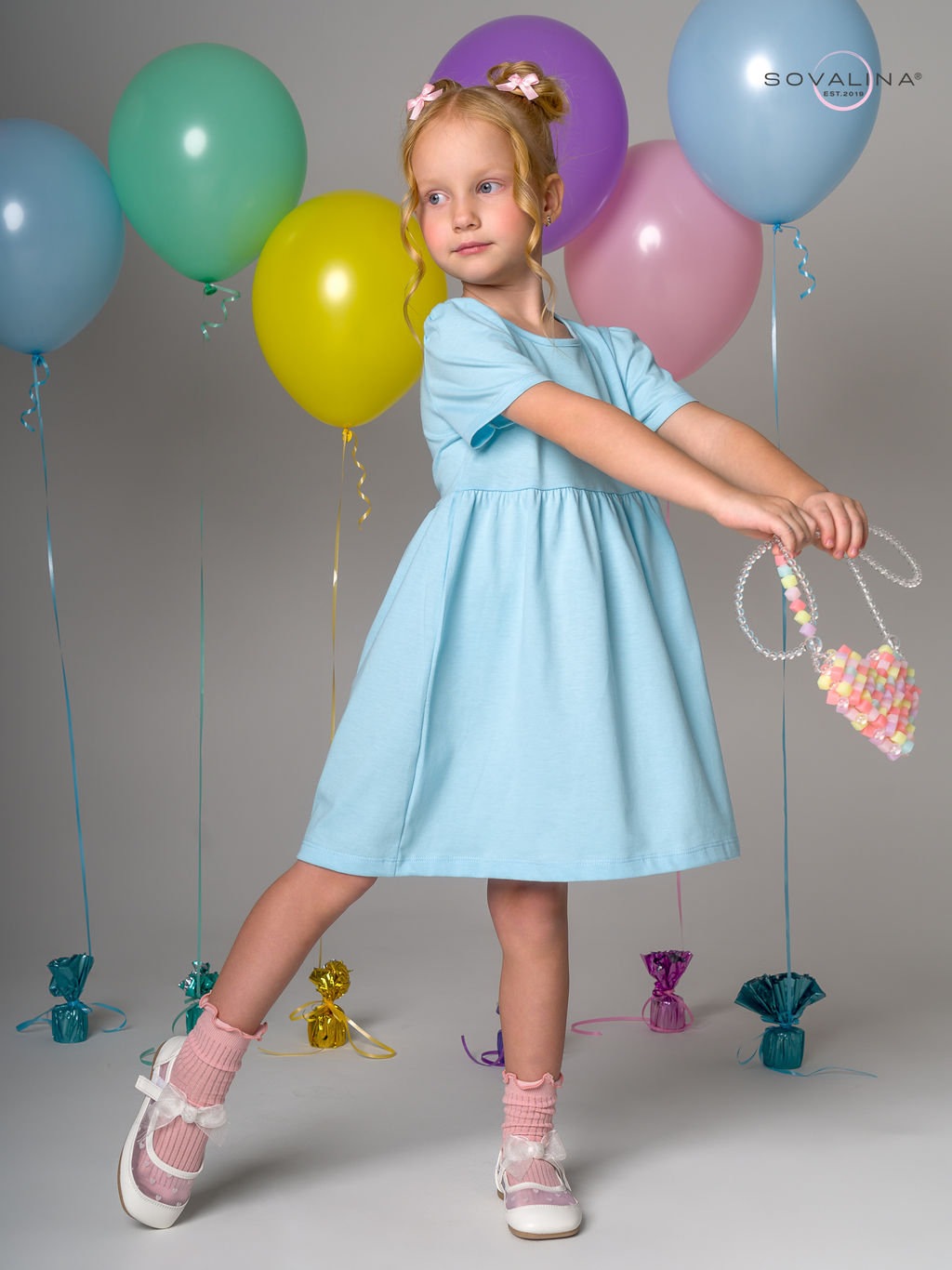 Платье Аленка к/р SG голубой Princess Р - Sovalina фото 2