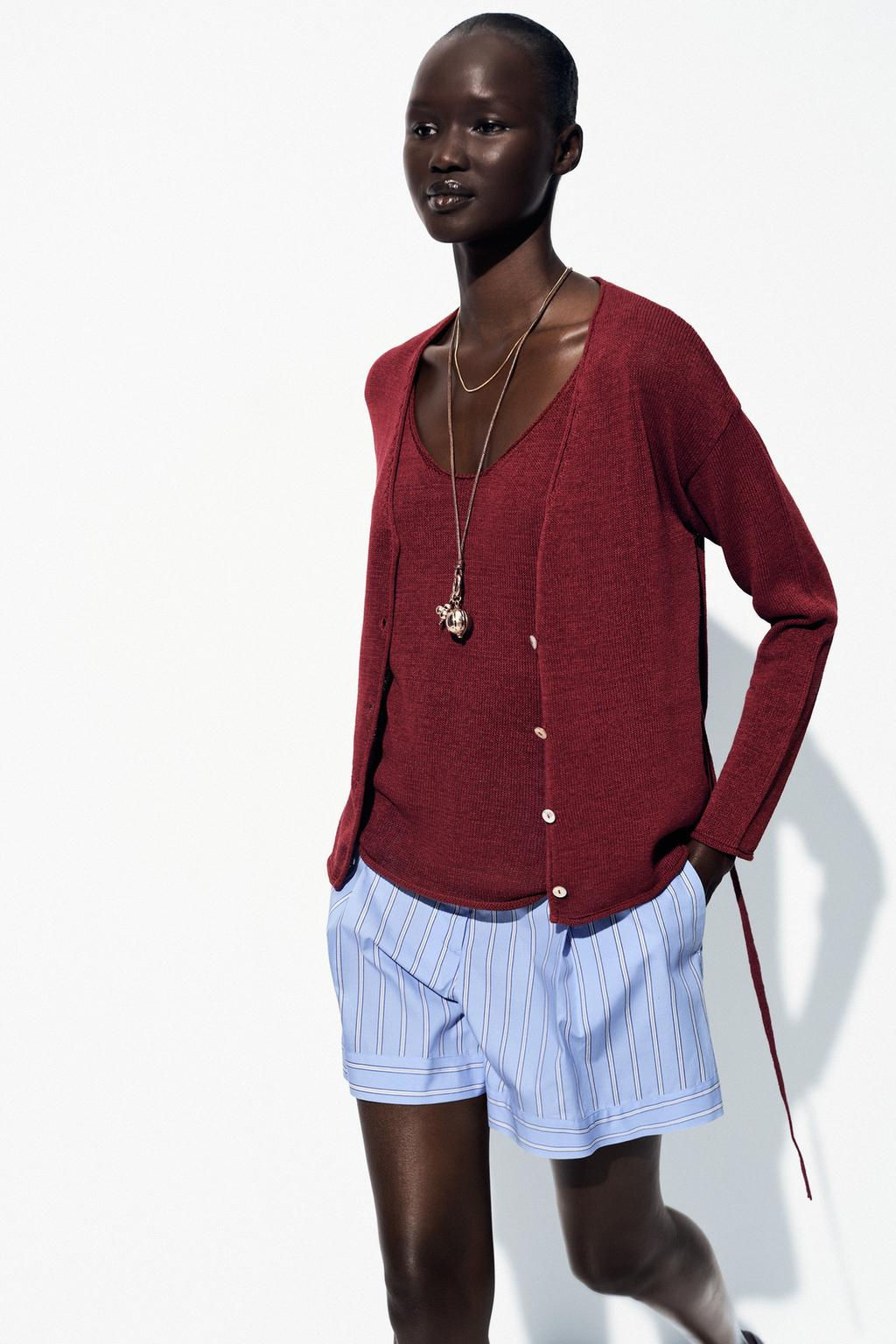 KNIT LINEN BLEND CARDIGAN - Zara фото 7