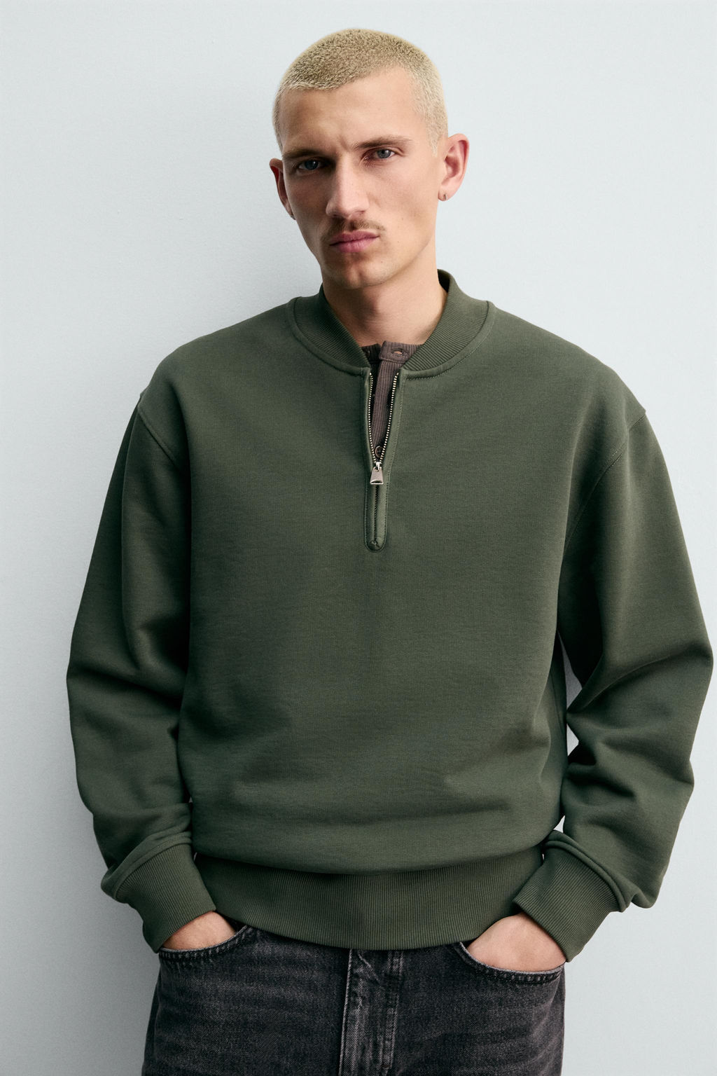 QUARTER-ZIP SWEATSHIRT - Zara фото 5
