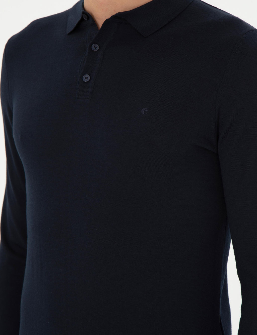 Темно-синий базовый свитер узкого кроя - Cacharel фото 7