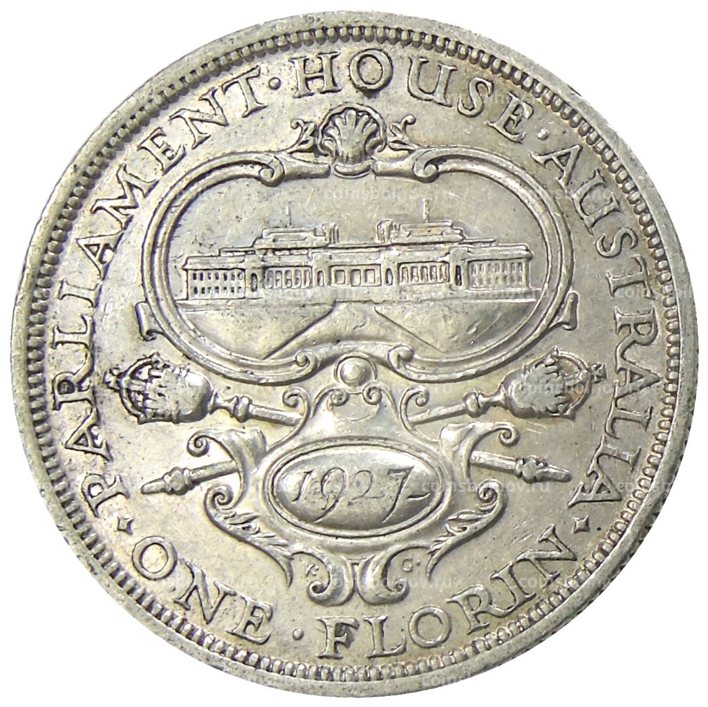 1 флорин 1927 года Австралия Открытие здания парламента в Канберре