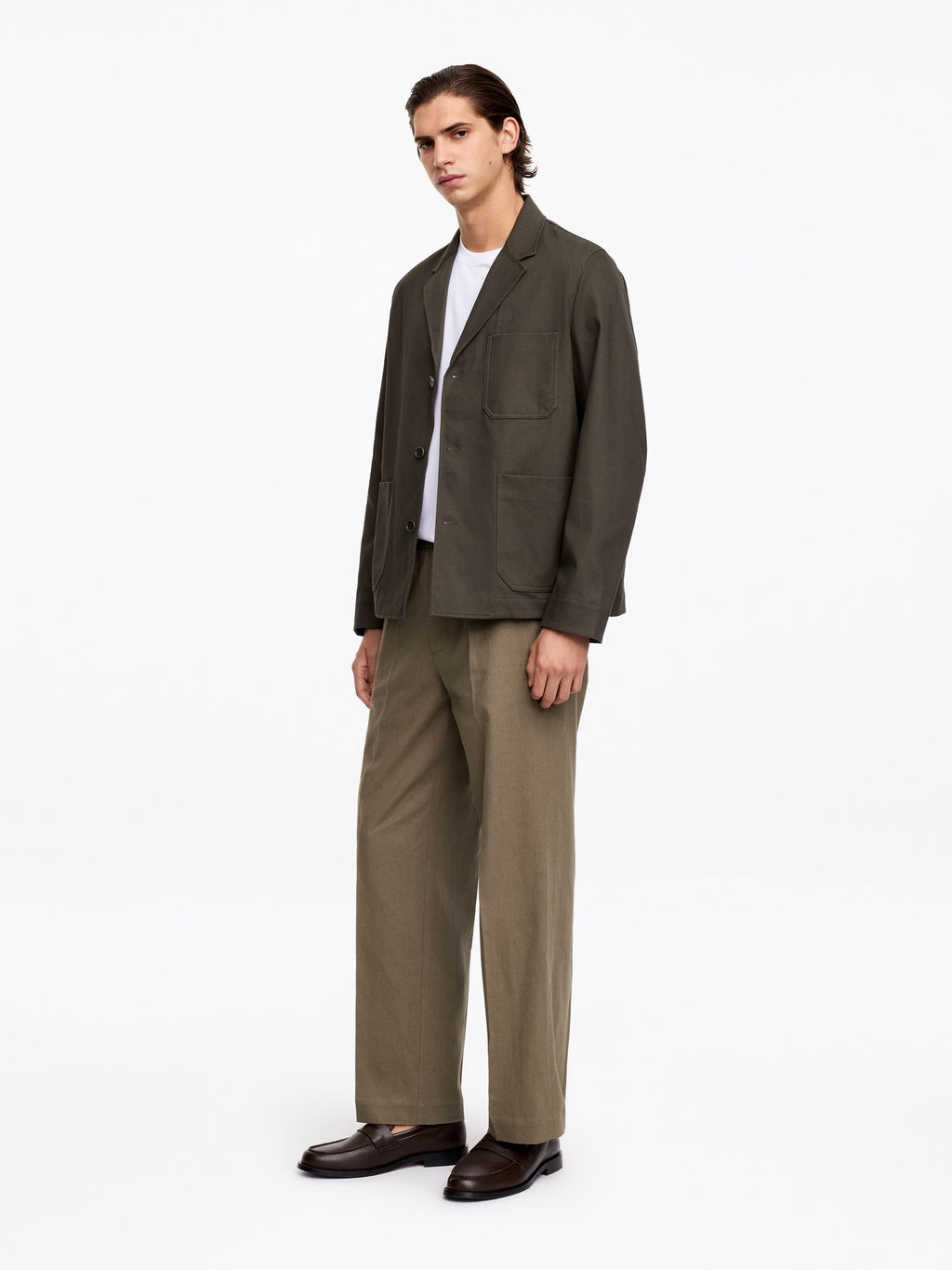 Pantalones amplios en mezcla de lino - H&m фото 5