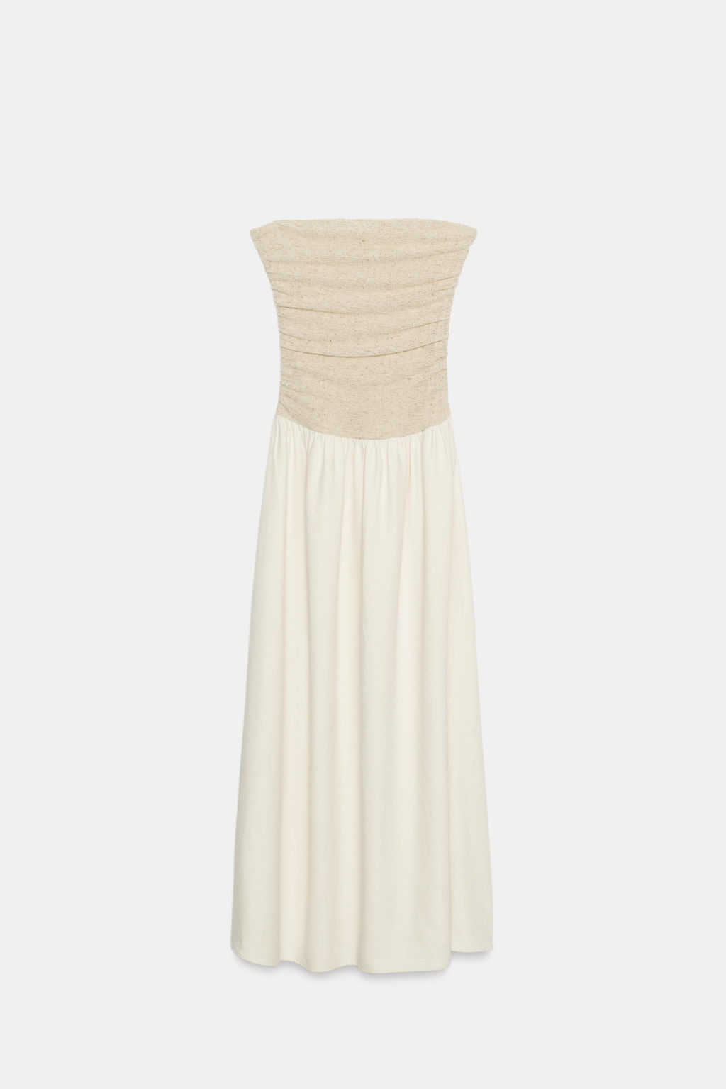 VESTIDO COMBINADO ESCOTE RECTO / Crudo medio - Zara фото 5