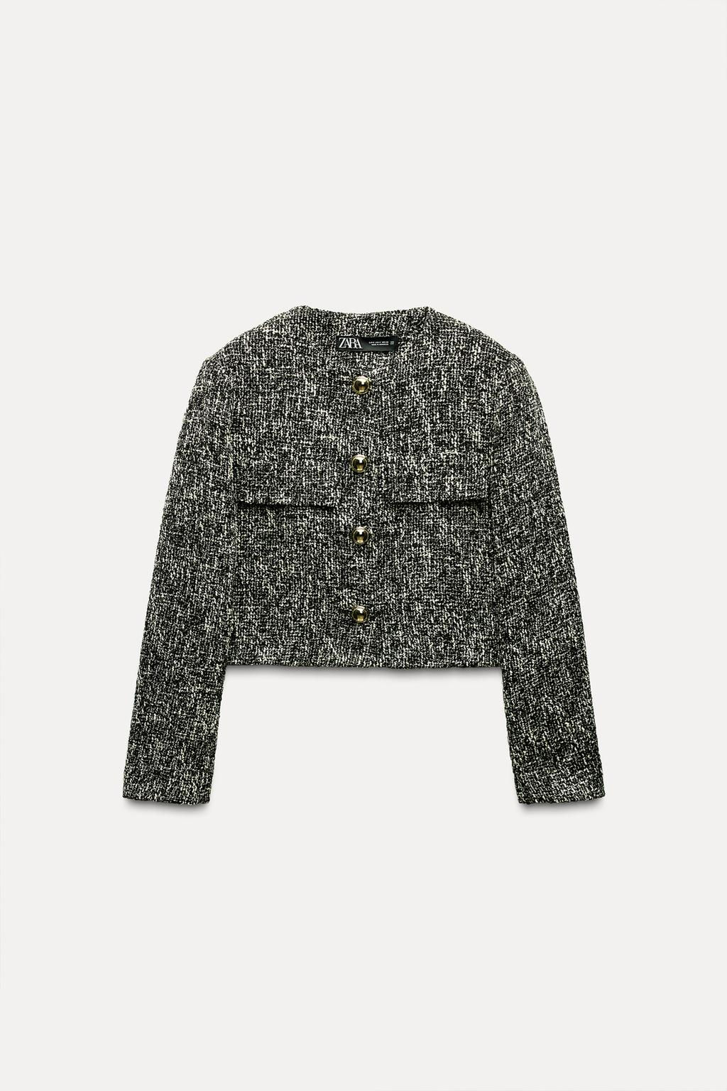 SHORT TEXTURED WEAVE BLAZER - Zara фото 5
