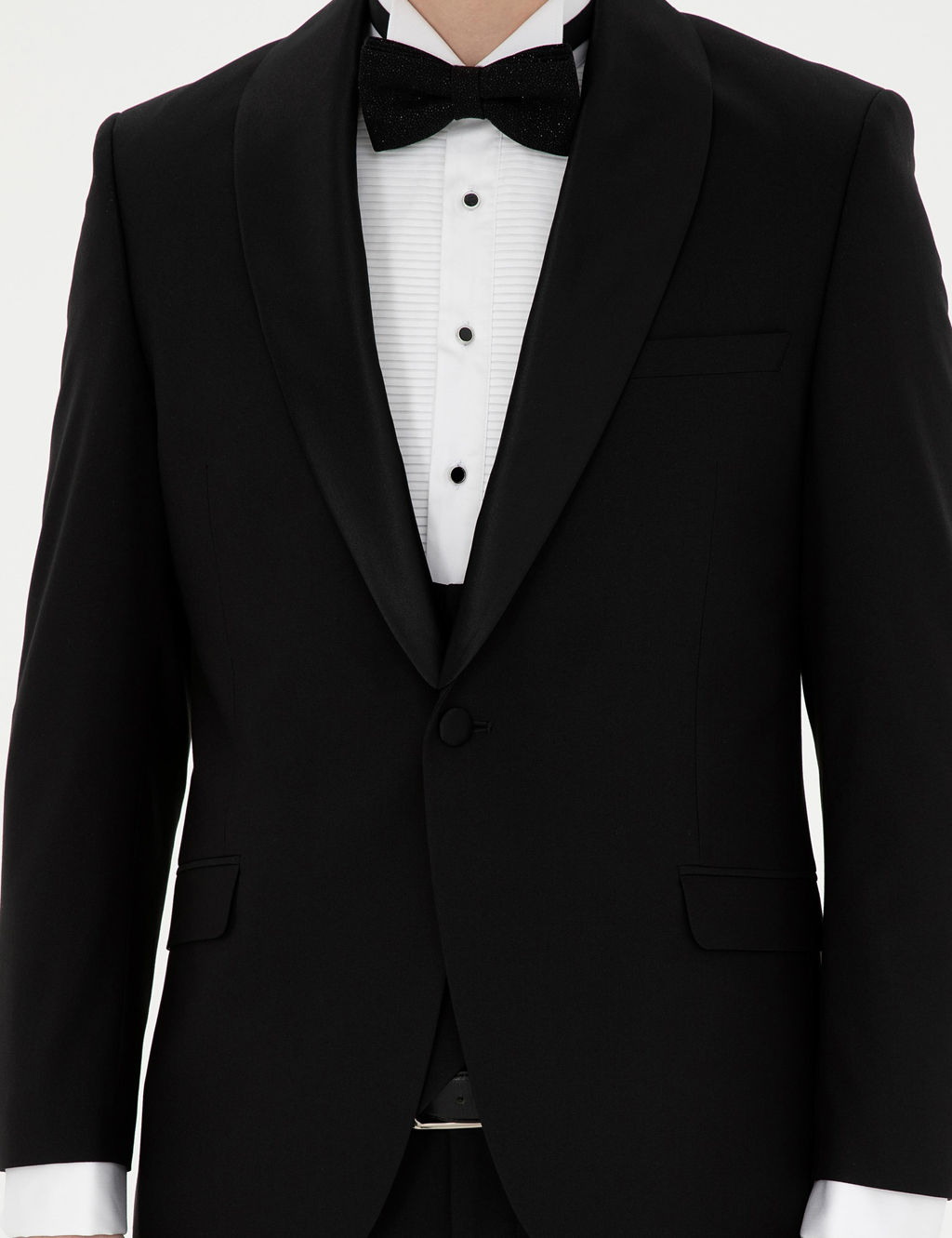 Смокинг Siyah Ex Slim Fit с жилетом черный