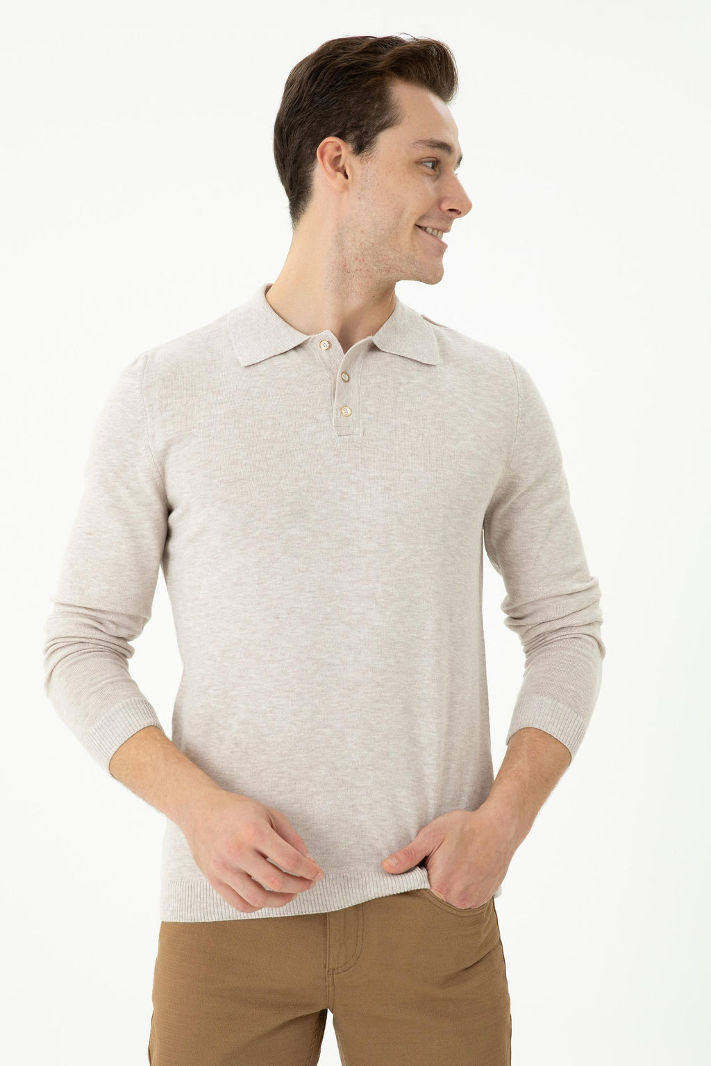 U. S. Polo Assn Мужской свитер из каменного меланжа - U.s. polo assn фото 15