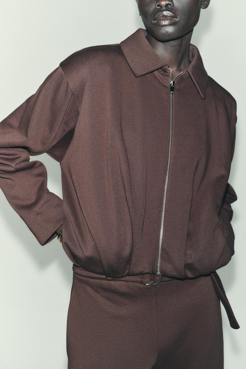 PLEATED FLEECE BOMBER JACKET - Zara фото 2