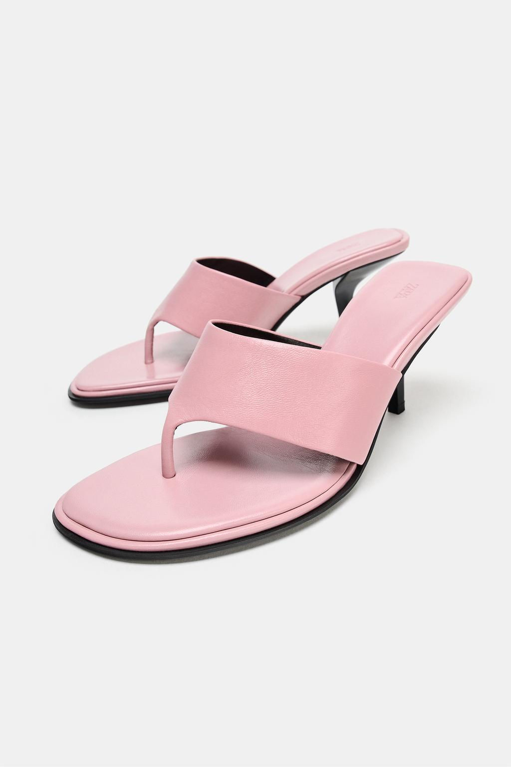 LIMITED EDITION LEATHER HIGH-HEEL SANDALS - Zara фото 4