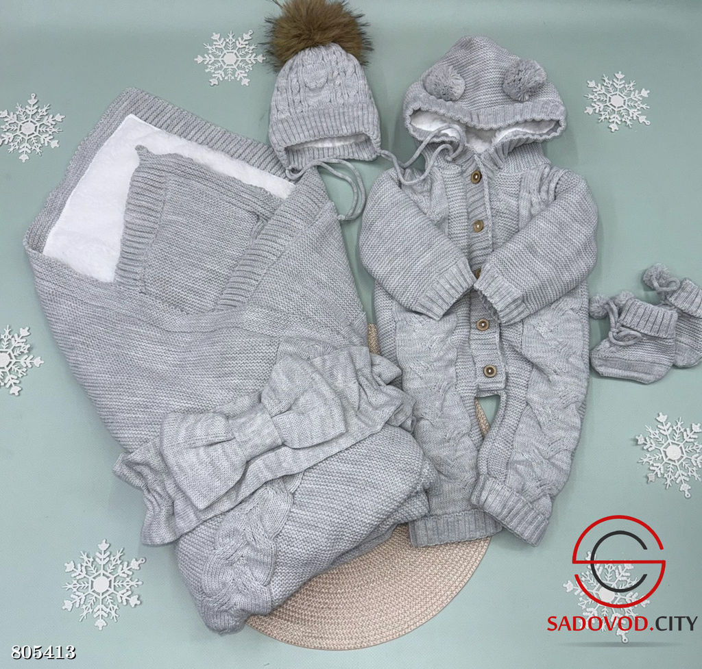 Вязанный набор на выписку 5 предметов - Bruno фото 15