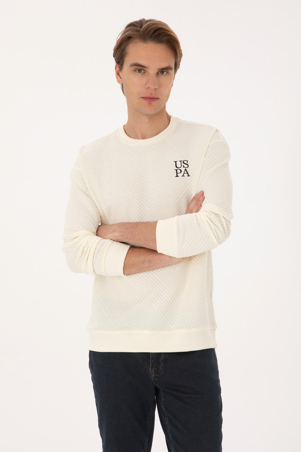 Erkek Krem Sweatshirt - U.s. polo assn фото 3