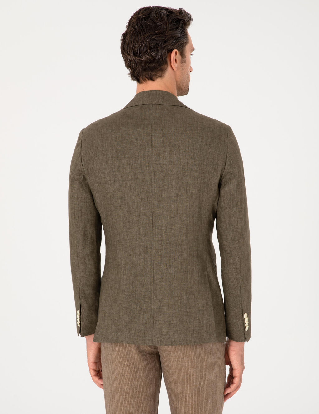 Haki Slim Fit %100 Keten Ceket - Cacharel фото 5