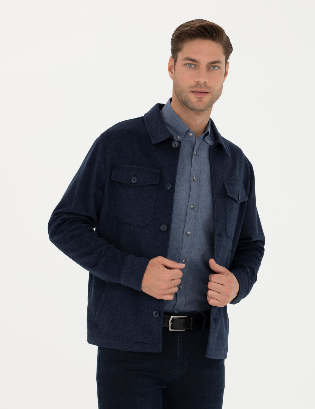 Lacivert Regular Fit G_mlek Ceket