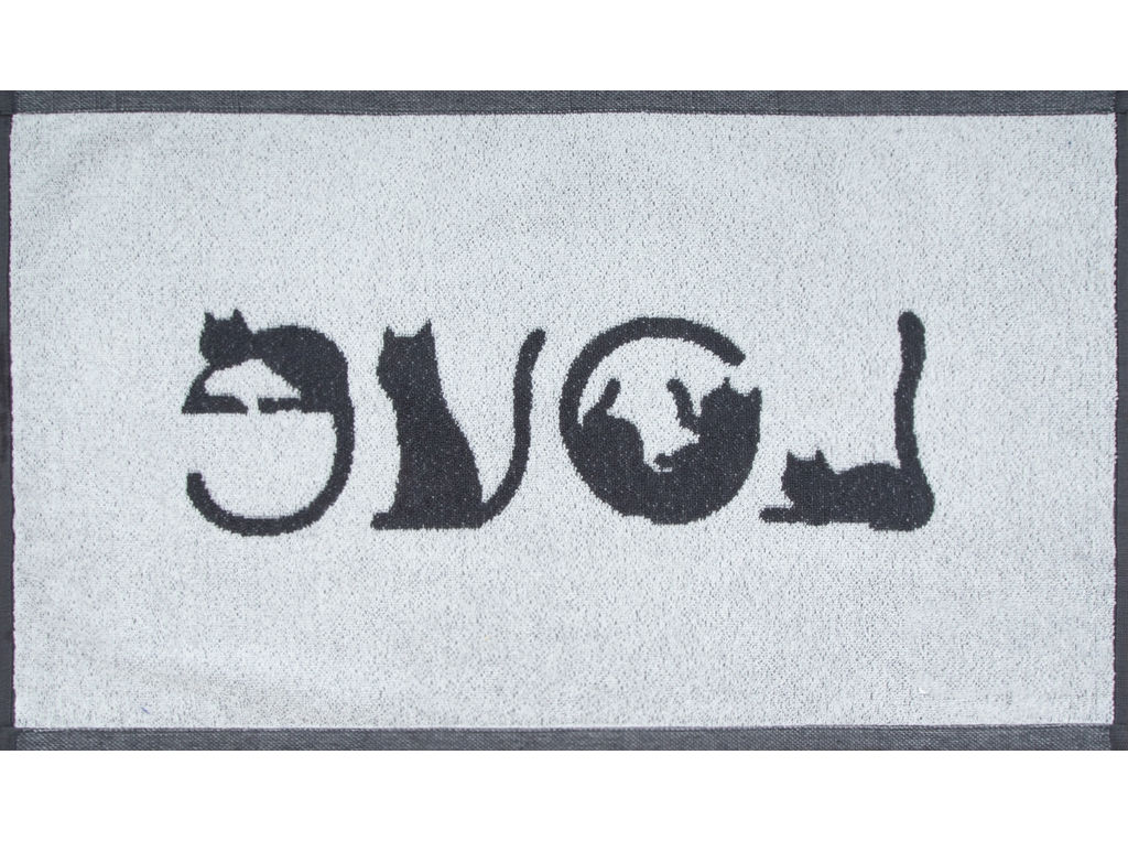 Полотенце махровое 6с104.411ж1 LOVE-кот(антрацит) 67х40см