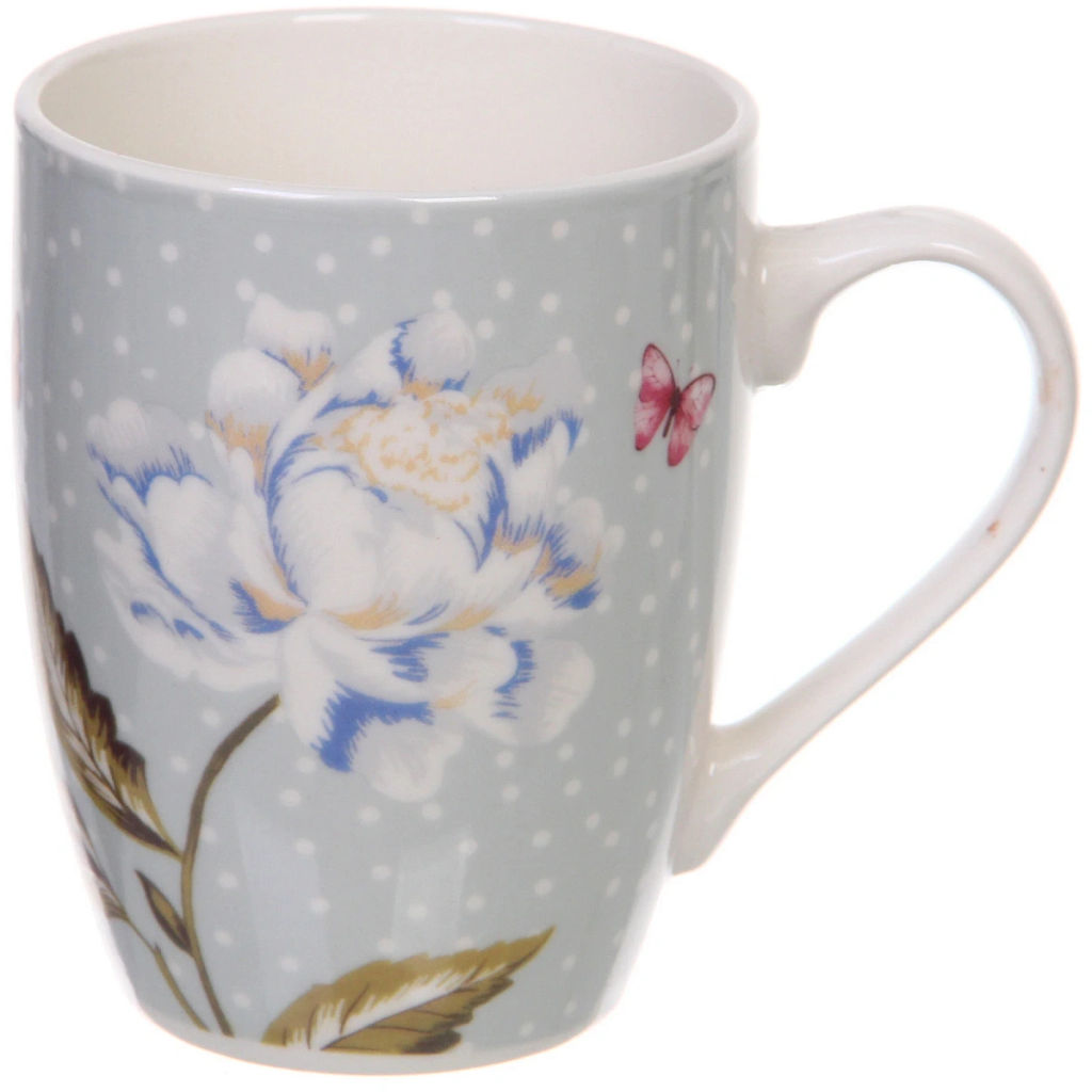 Цена за 2 шт. Кружка керамическая 350мл "Цветочная фантазия", микс рисунков