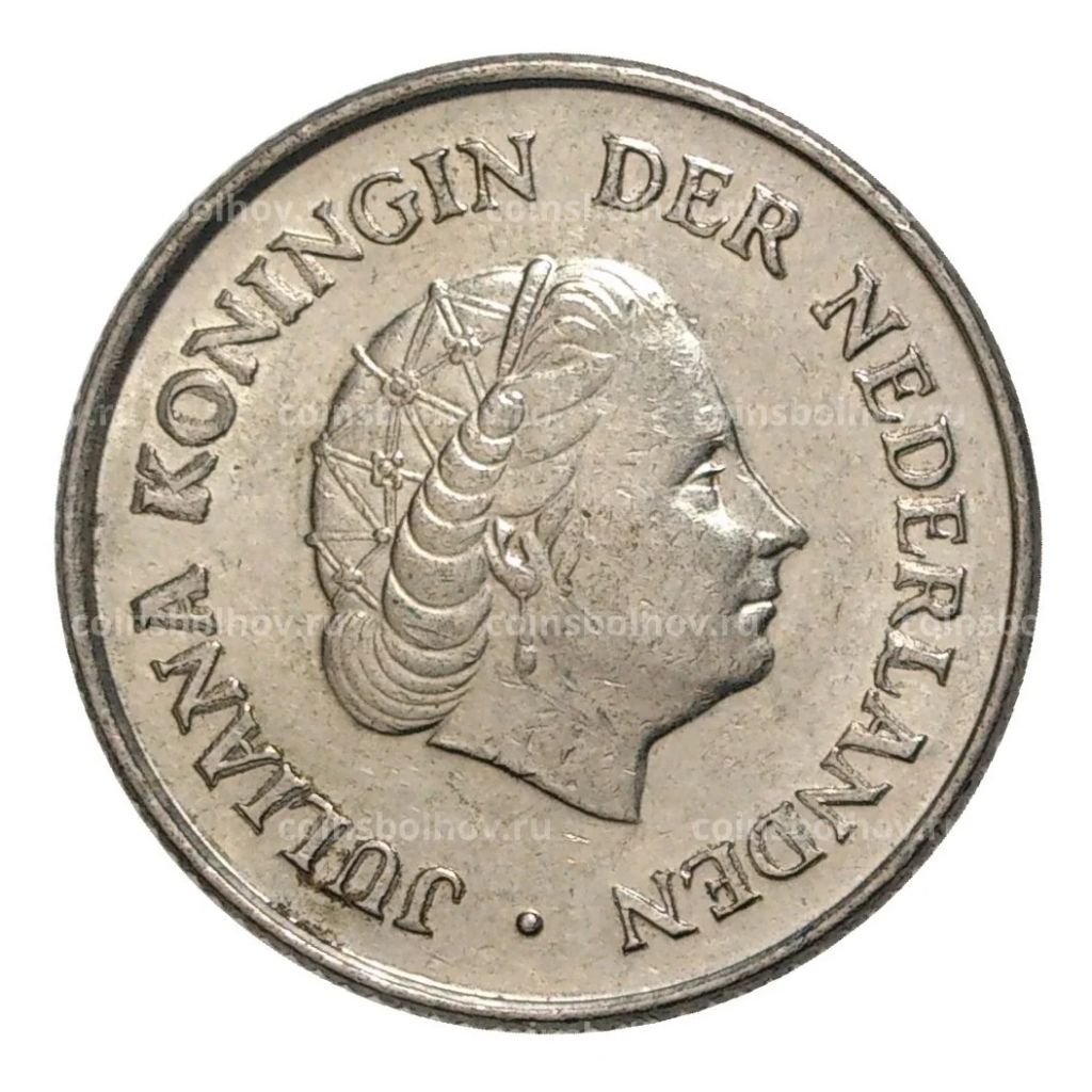 Монета 25 центов 1973 года Нидерланды