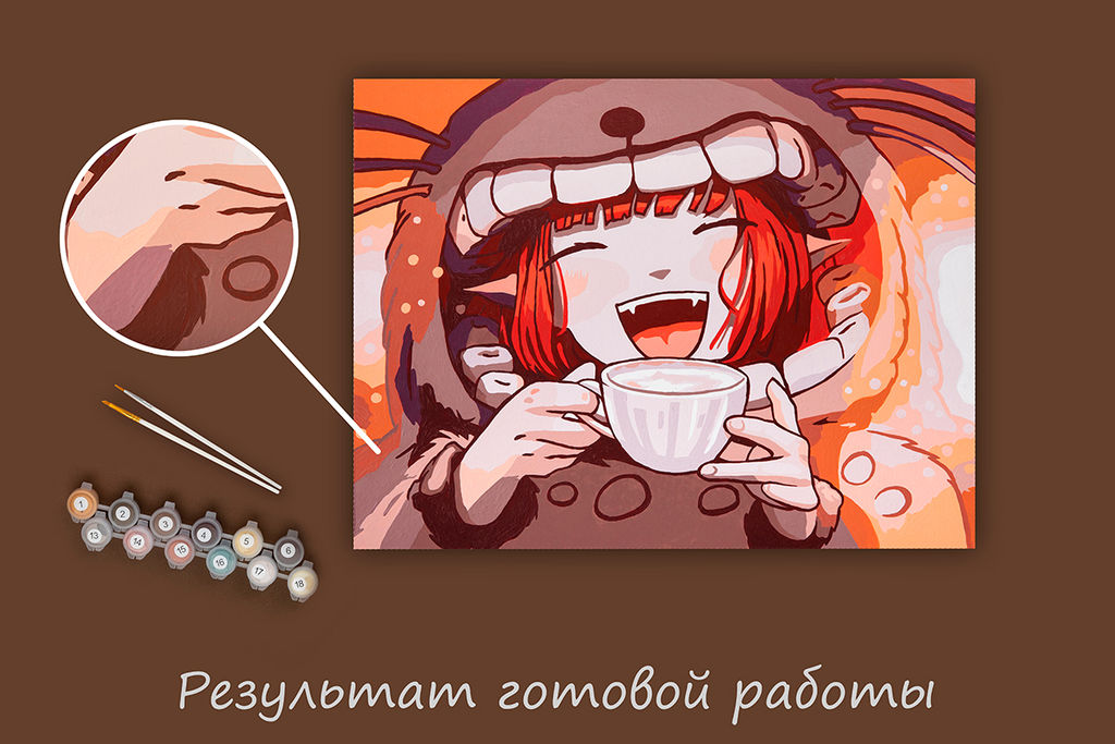 ФРЕЯ PKZ/PM-072 Набор для раскрашивания по номерам (на картоне) 40 х 30 см Девочка в кигуруми фото 4