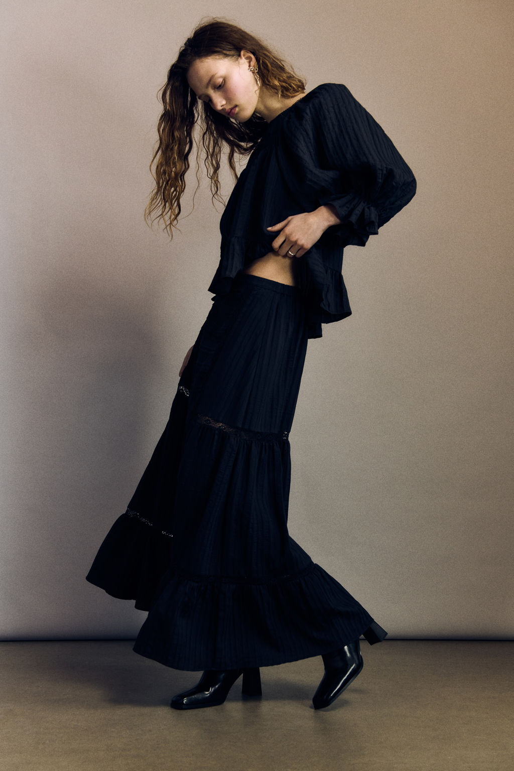 Maxifalda con inserciones de encaje - H&m фото 6