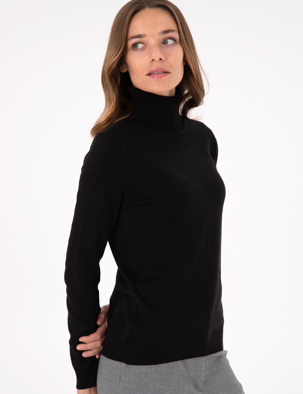Siyah Slim Fit Basic Kazak - Pierre cardin фото 3