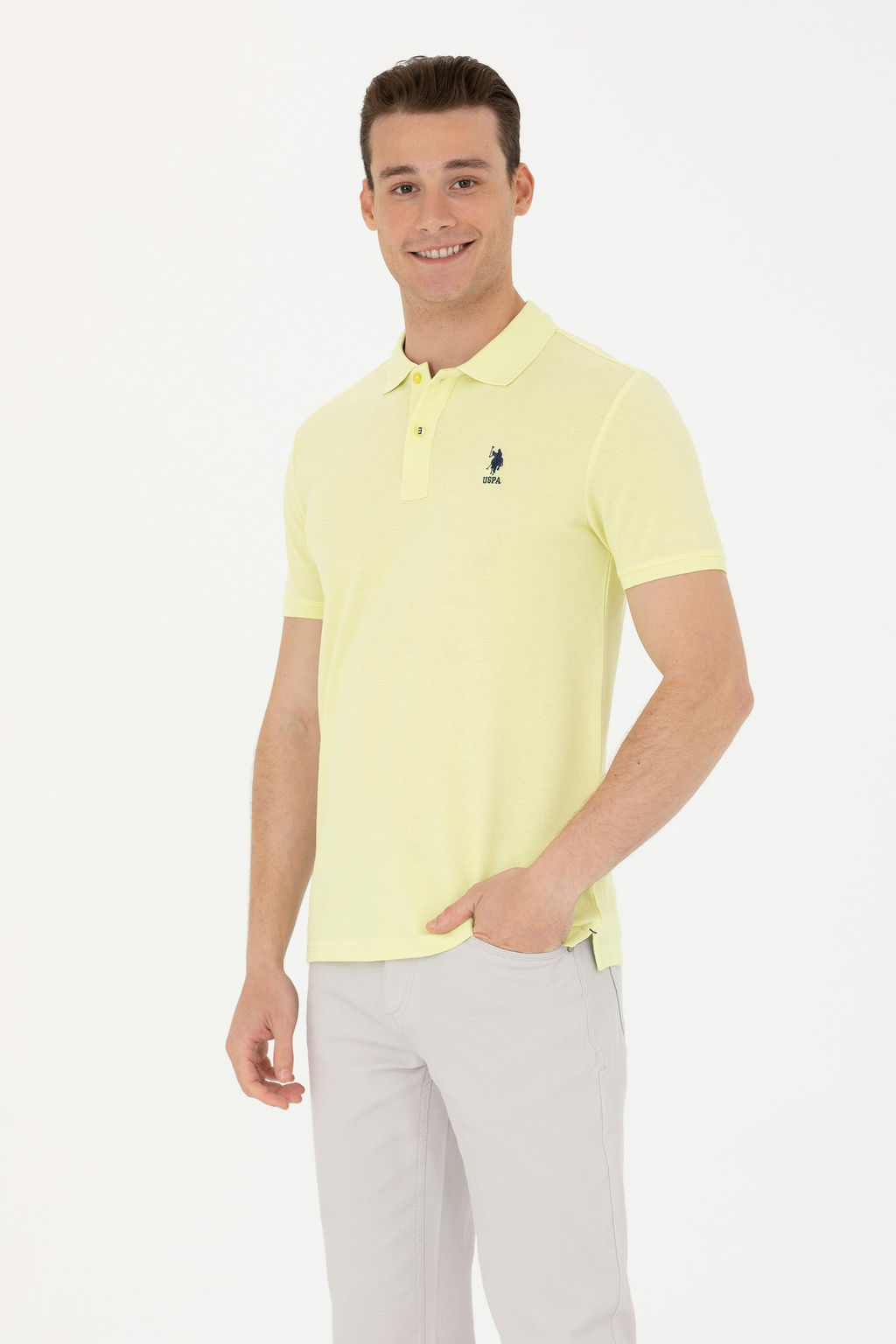 Мужская светло-желтая базовая футболка - U.s. polo assn фото 10