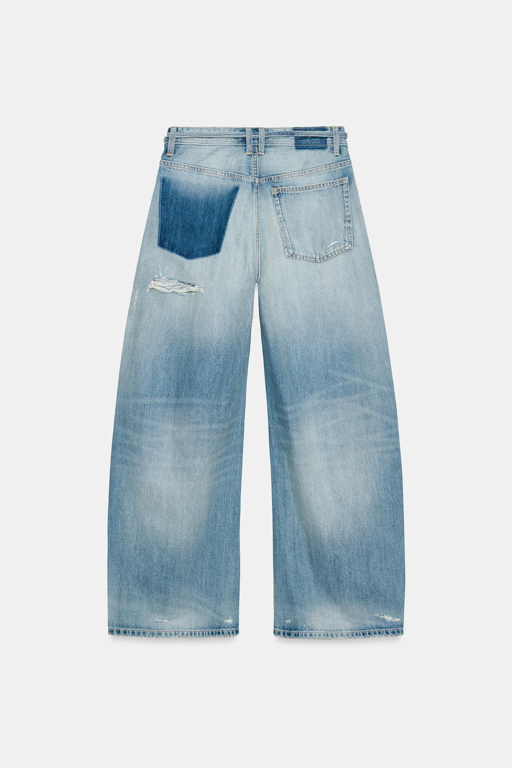 JEANS TRF BAGGY ROTOS TIRO MEDIO / Azul claro - Zara фото 7