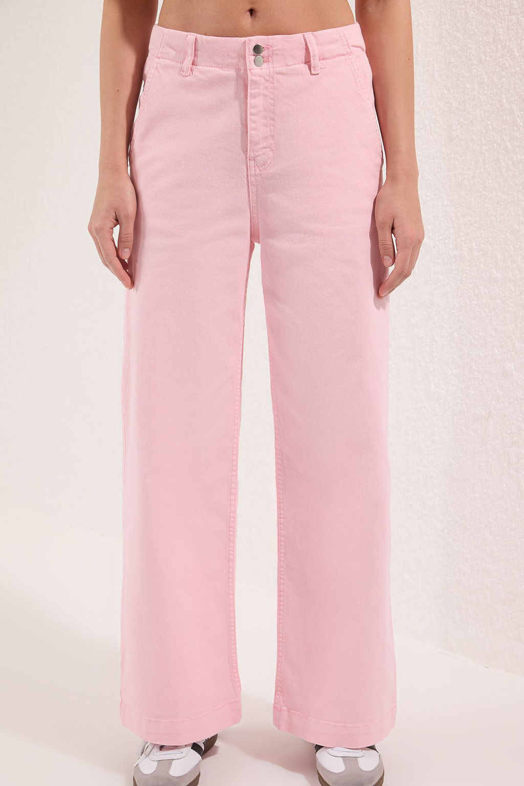 TRENDYOLMILLA Beyaz Dugme Detayl? Yuksek Bel Wide Leg Jeans TWOSS25JE00183  фото 8