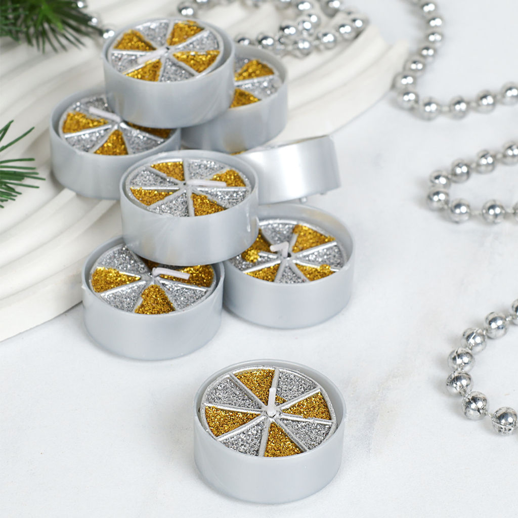 Свеча 8 штук набор Мозаика / A-8512 /уп 96/192/глиттер