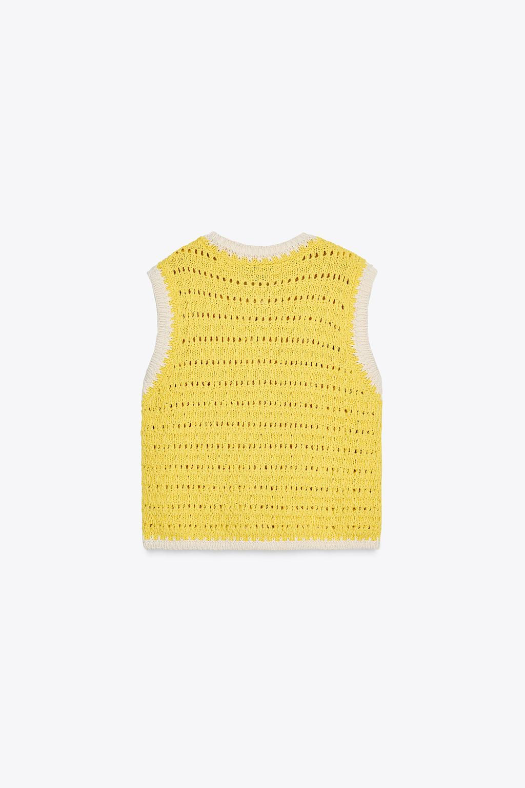 OVERSIZED BUTTON KNITTED WAISTCOAT TOP - Zara фото 6