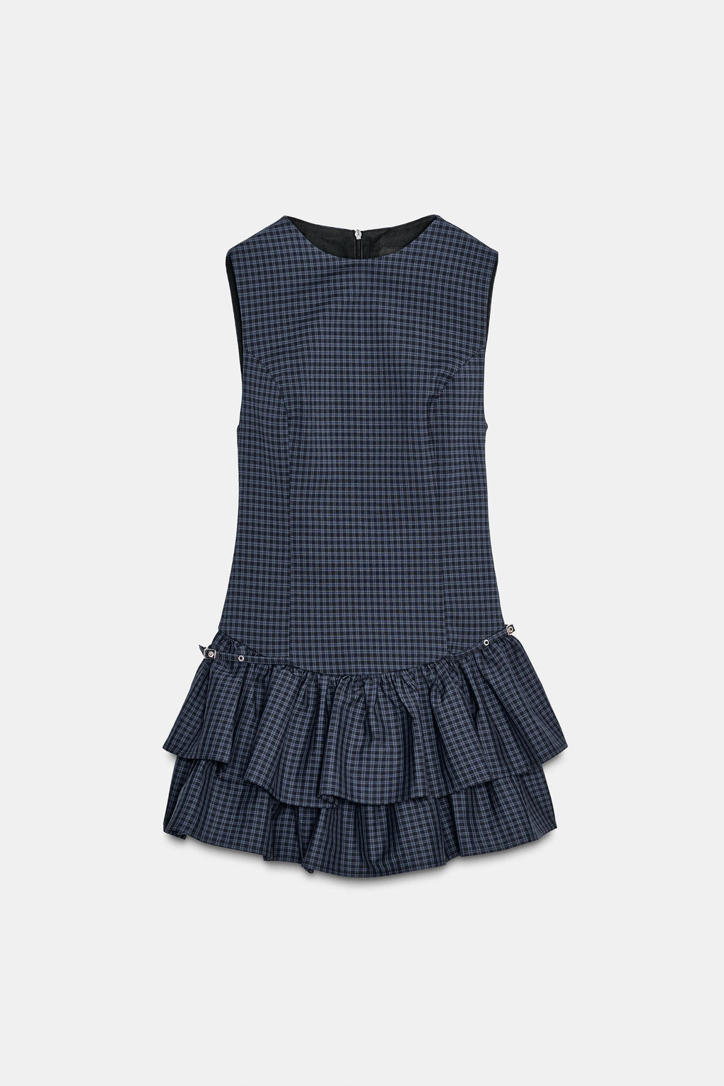 SHORT CHECKED DRESS WITH RUFFLES - Zara фото 7