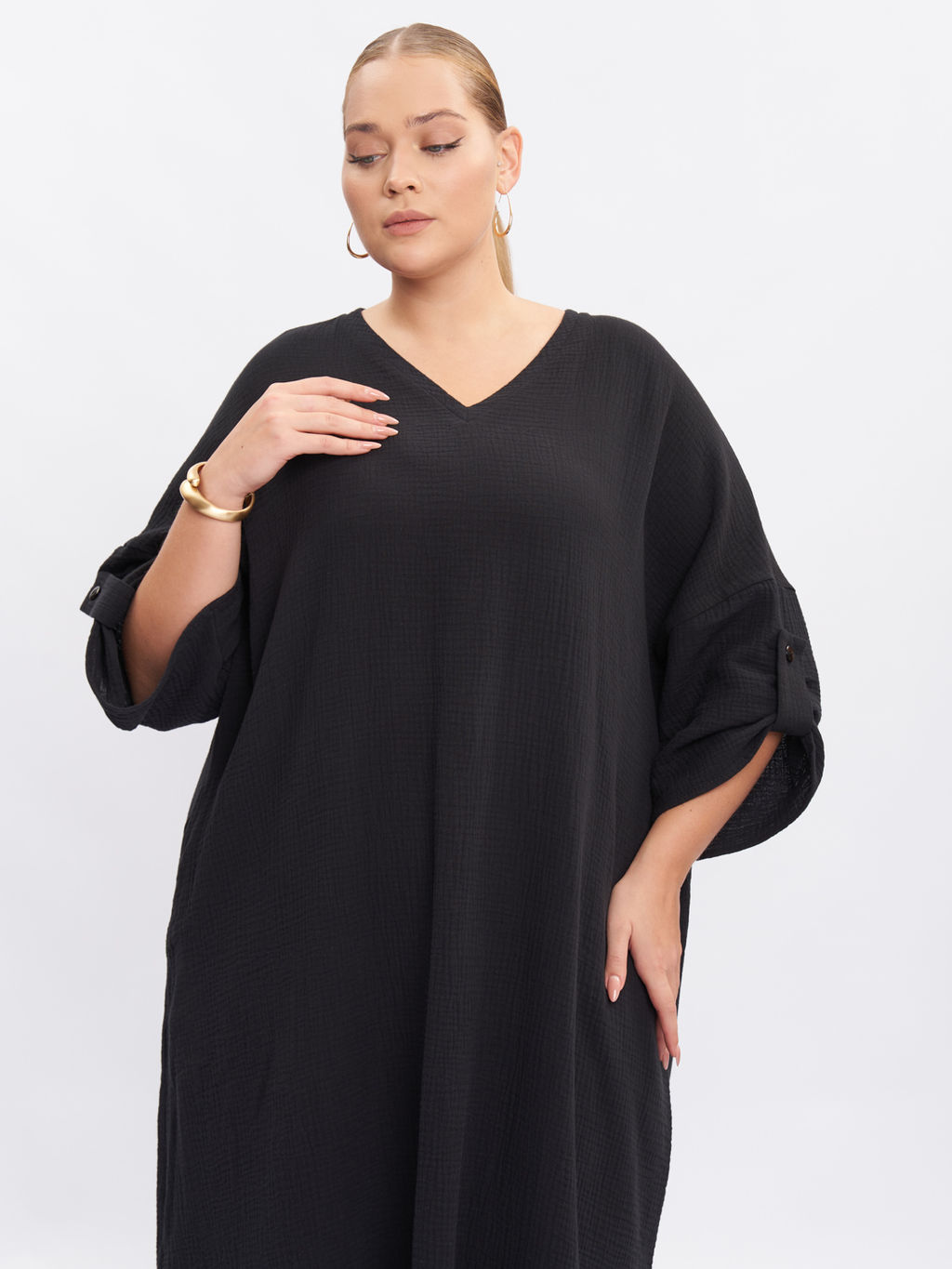 Платье из муслина PP66501BLK01