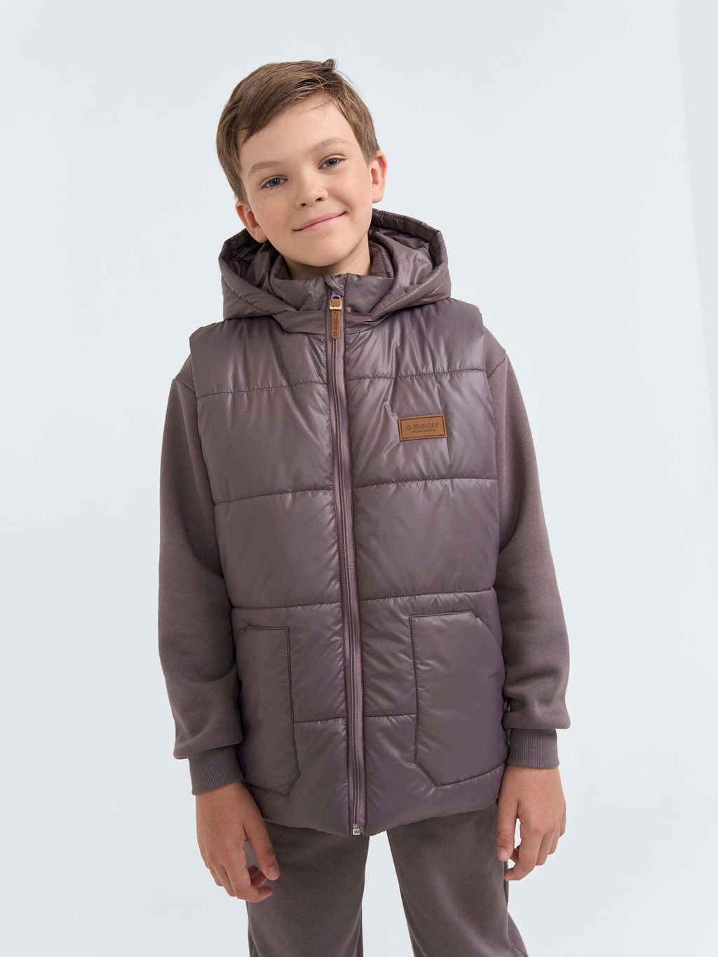 Жилет со съемным капюшоном Темный шоколад 7+ - Bungly фото 3