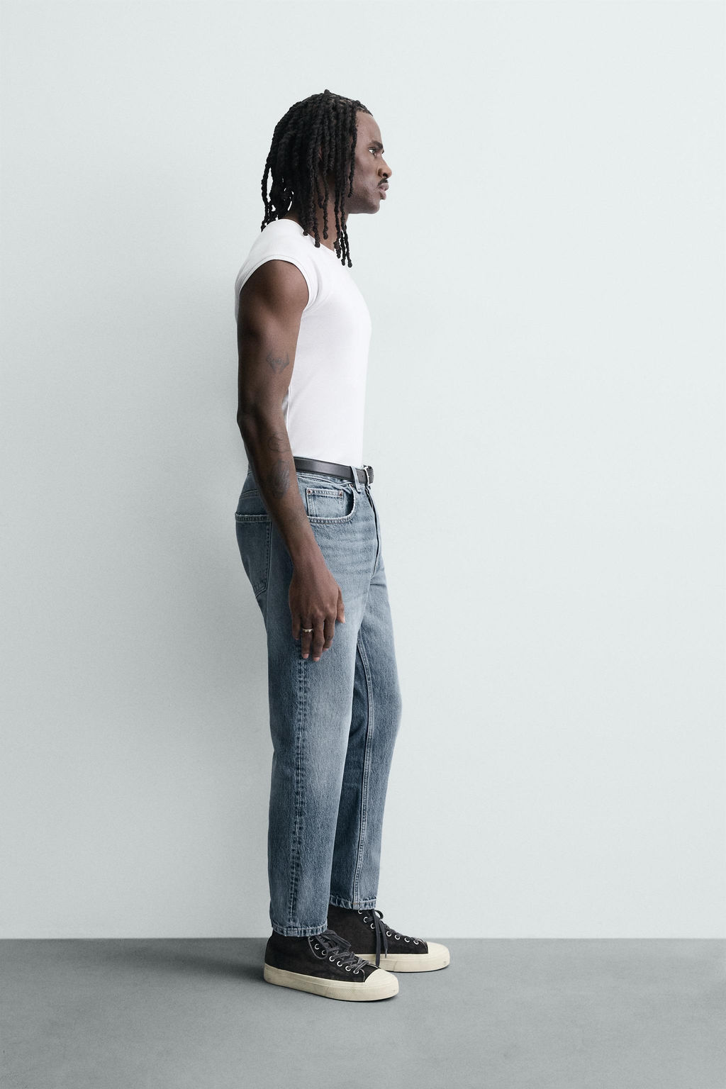 JEANS SLIM CROPPED FIT / Azul medio - Zara фото 3