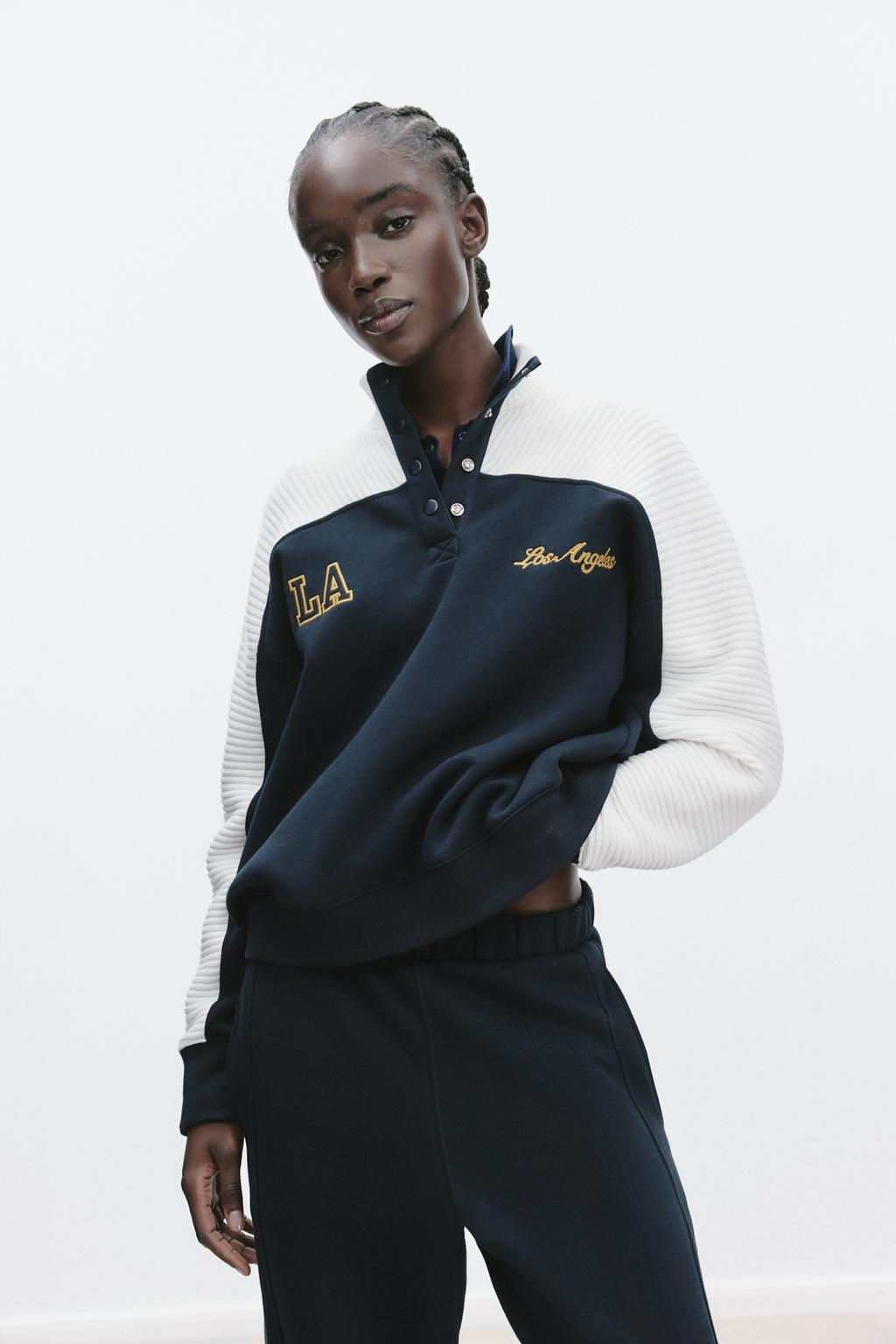 CONTRAST CHUNKY KNIT SWEATSHIRT - Zara фото 3